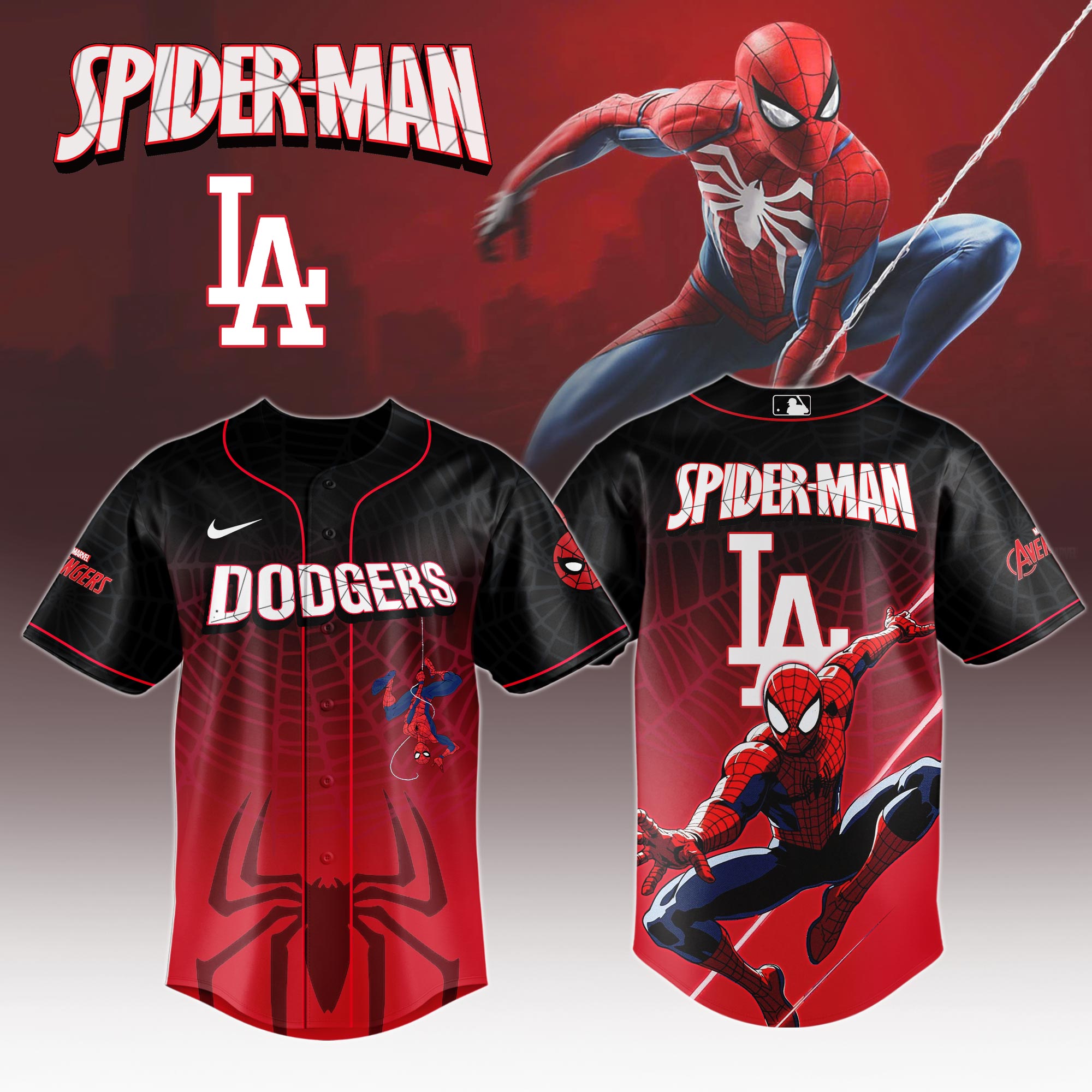 Los Angeles Dodgers X Spider Man Game Night Special Edition Jersey MS06536