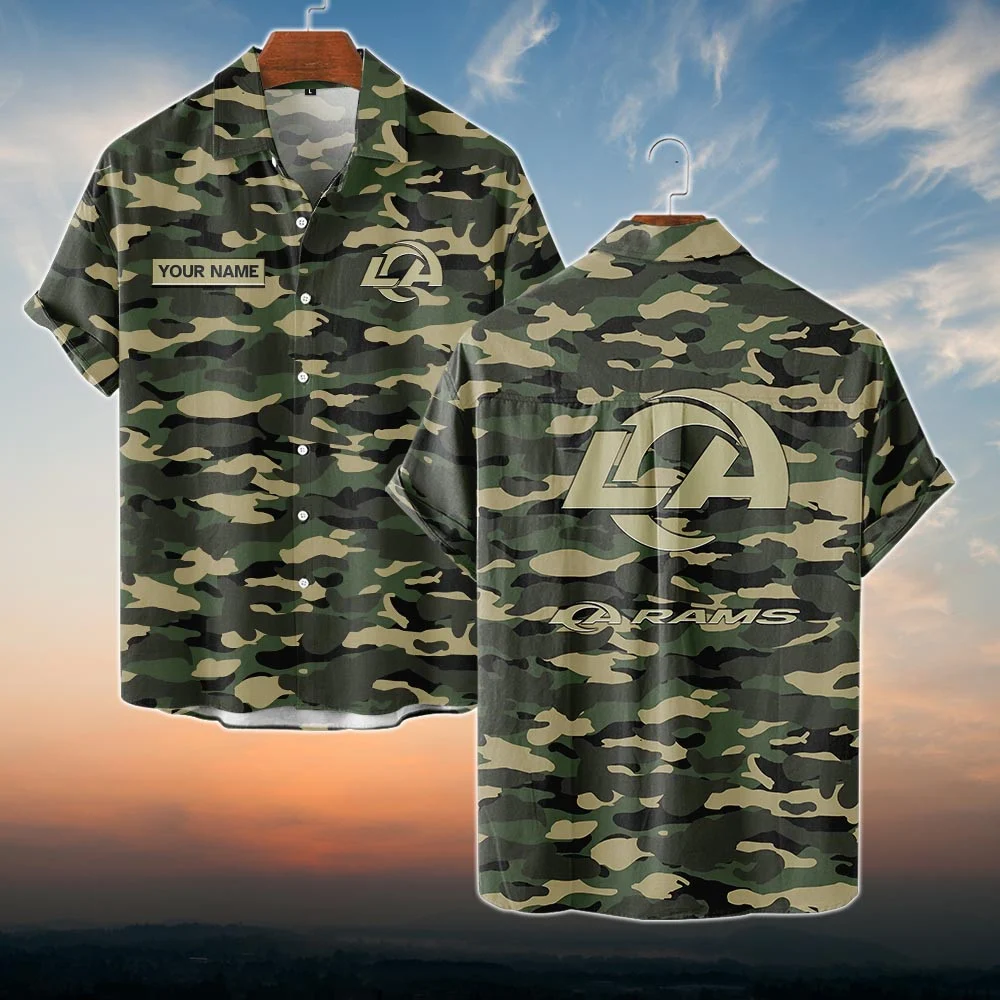 Los Angeles Rams NFL Dark Camo Hawaiian Shirt PT68440