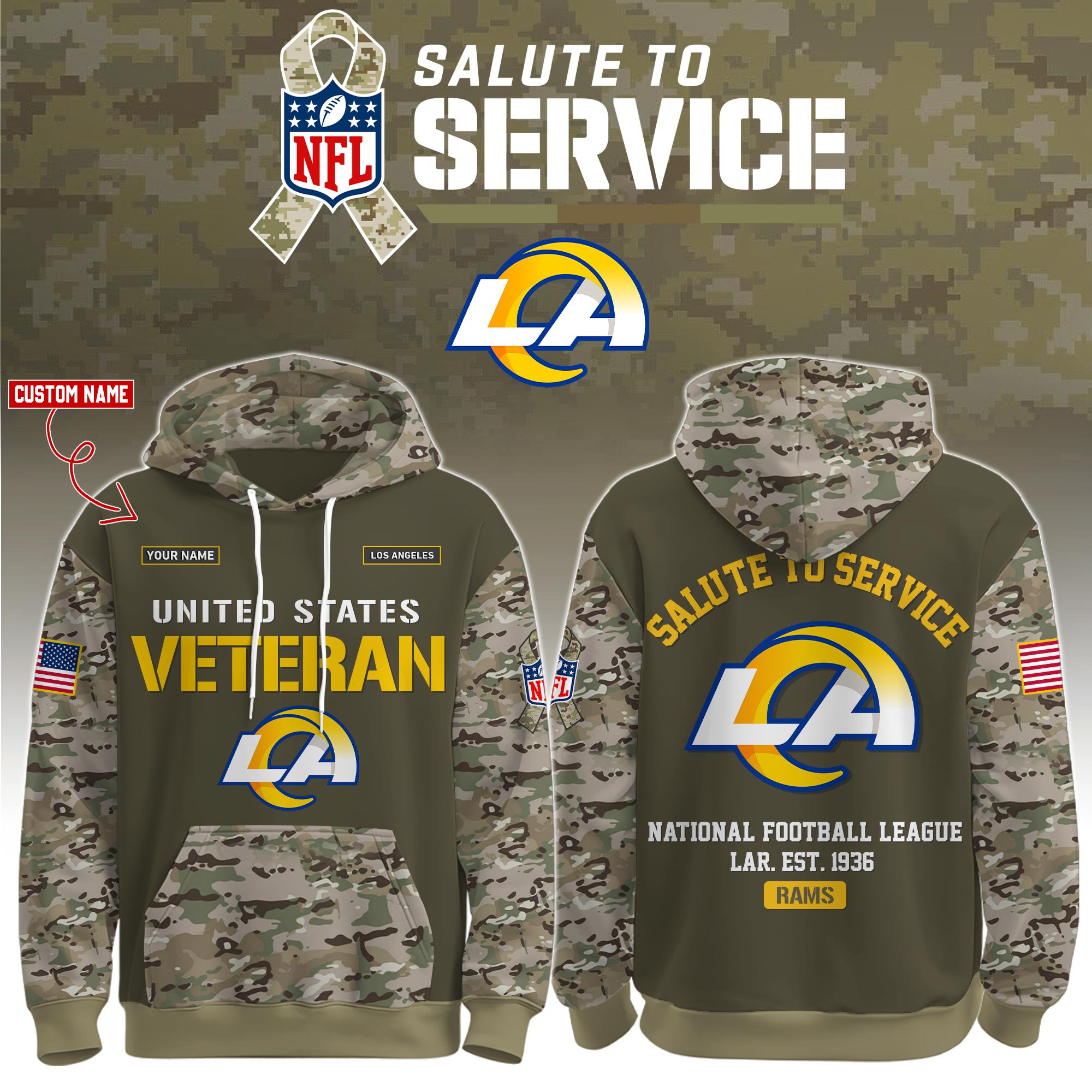 Los Angeles Rams Veteran Birthday Limited Editions Ver 3 PT76088