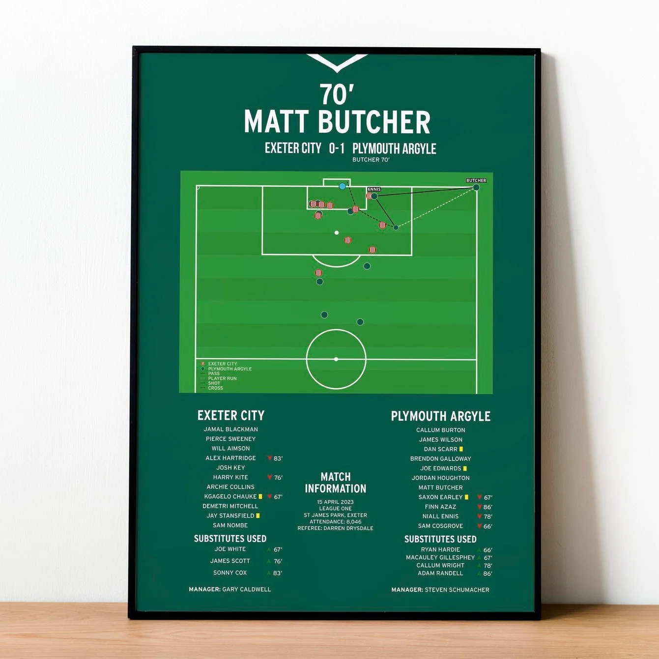 Matt Butcher Goal - Exeter City vs Plymouth Argyle - League One 2023 PT69146