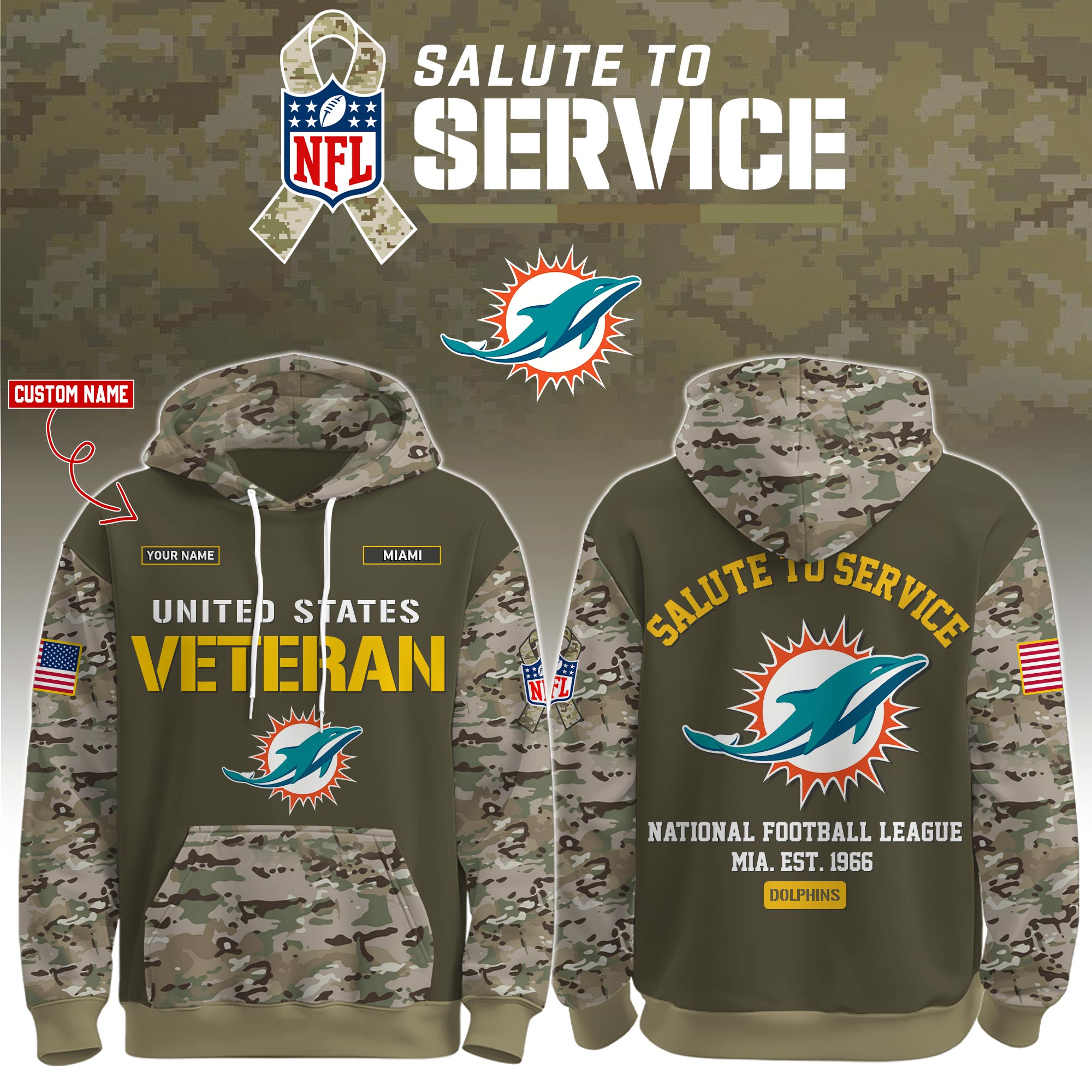Miami Dolphins Veteran Birthday Limited Editions Ver 3 PT76094