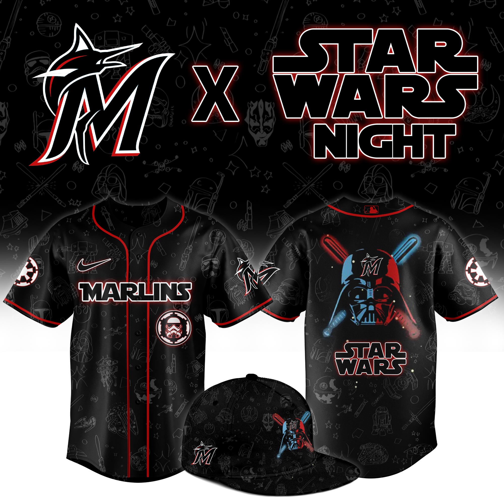 Miami Marlins 2025 Star Wars Night Limited Jersey MS06588