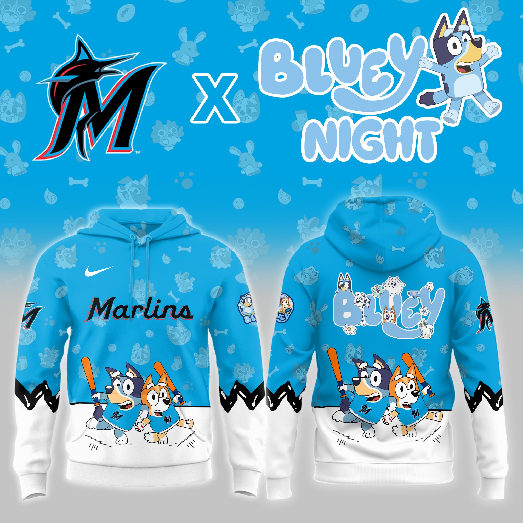 Miami Marlins Bluey Night Limited Hoodie PT68412