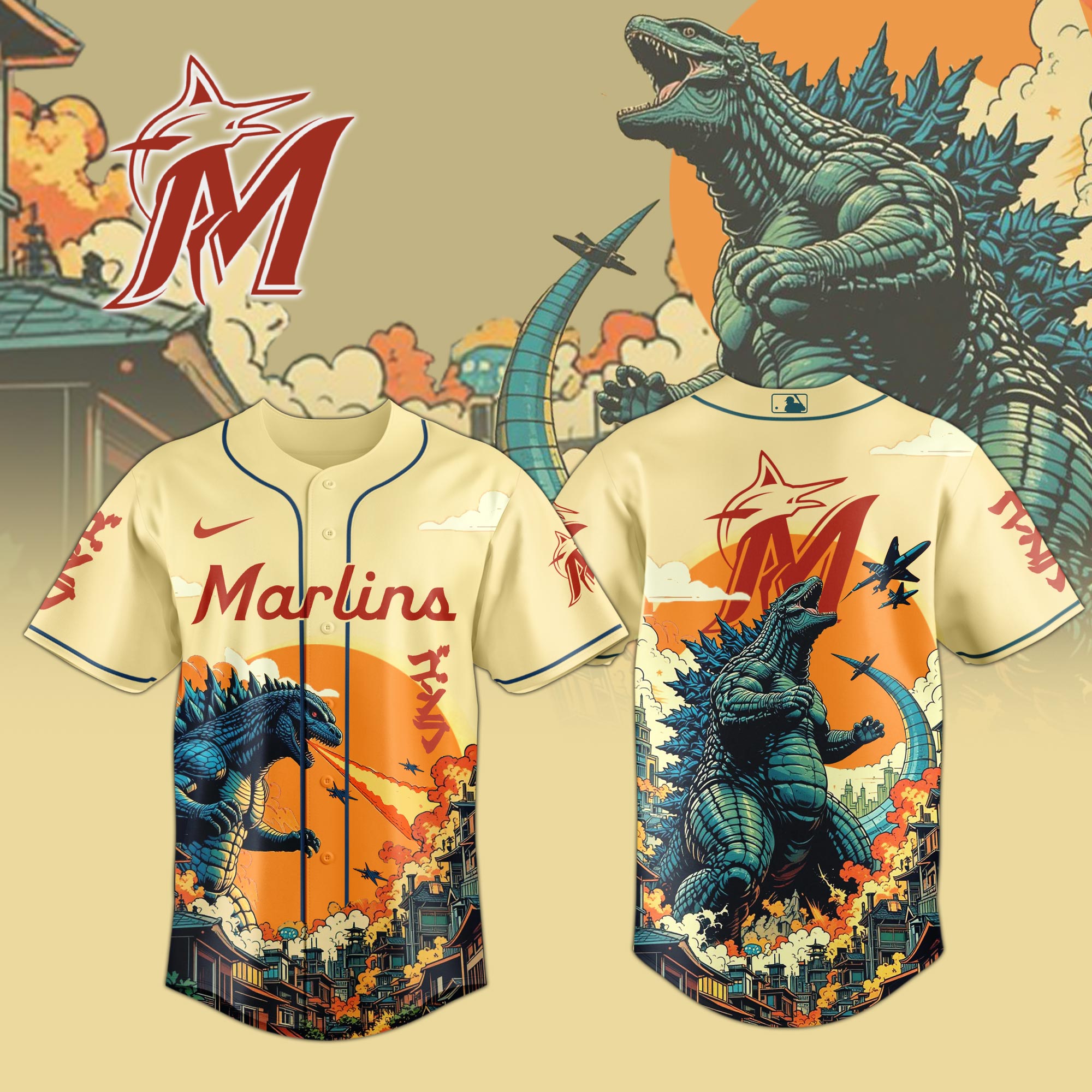 Miami Marlins Special Godzilla Limited Edition Jersey PT72831