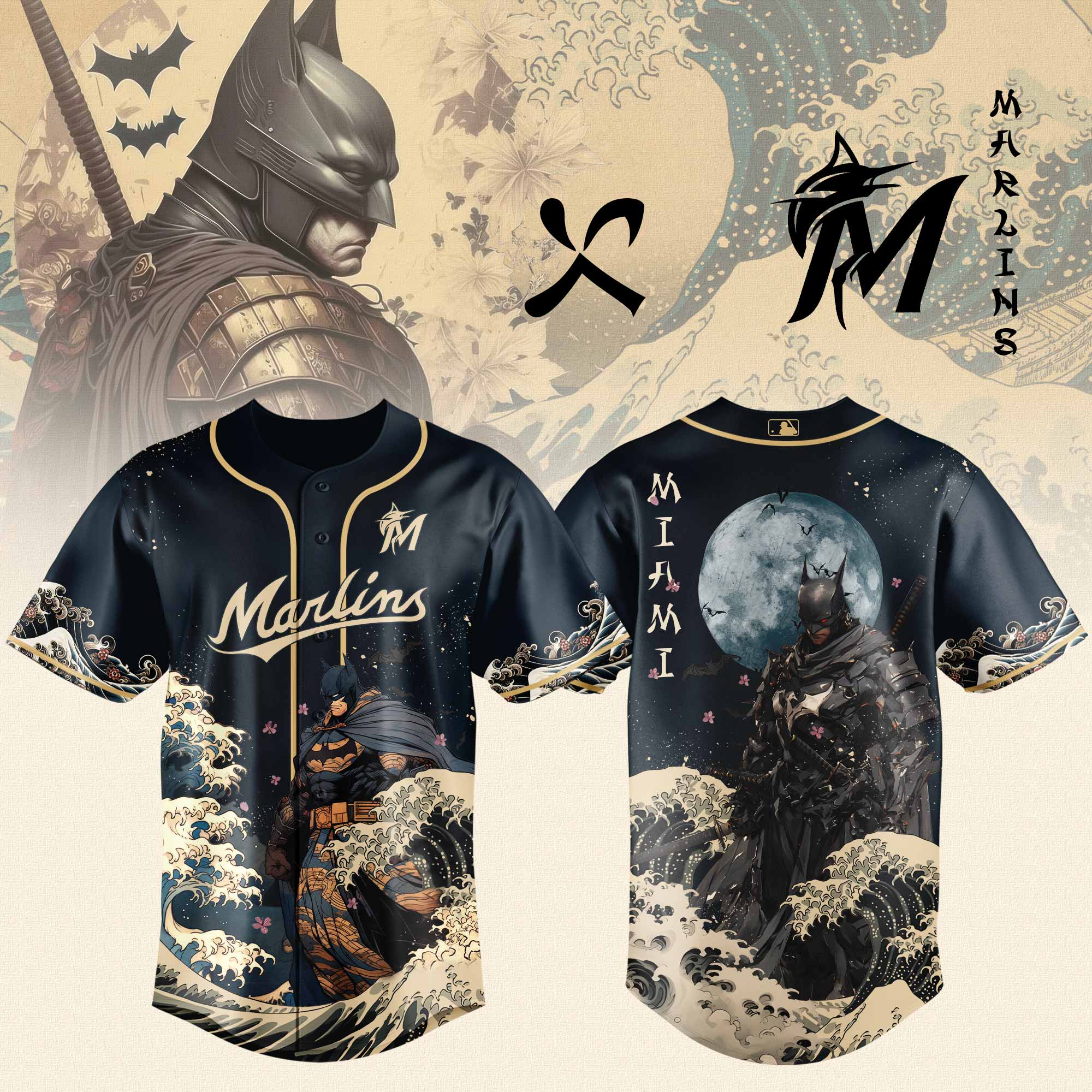 Miami Marlins x Batman Night Limited Edition Jersey 2025 PT71793