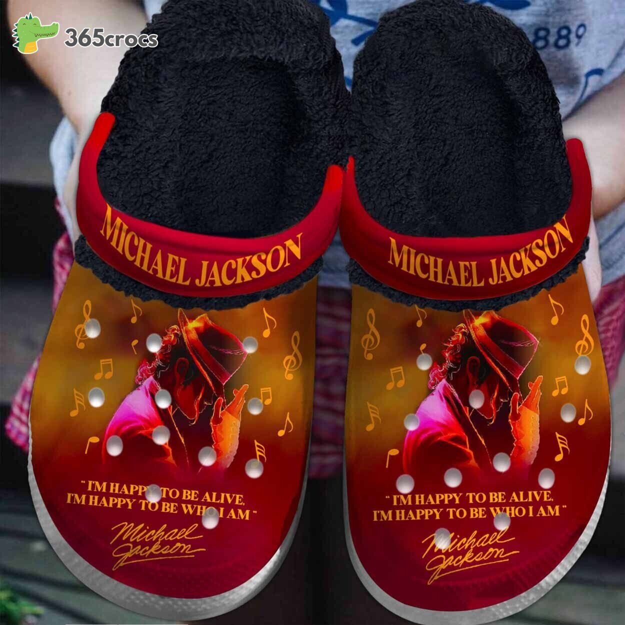 Michael Jackson Singer Music Lined Crocs Shoes Comfortable PT49850
