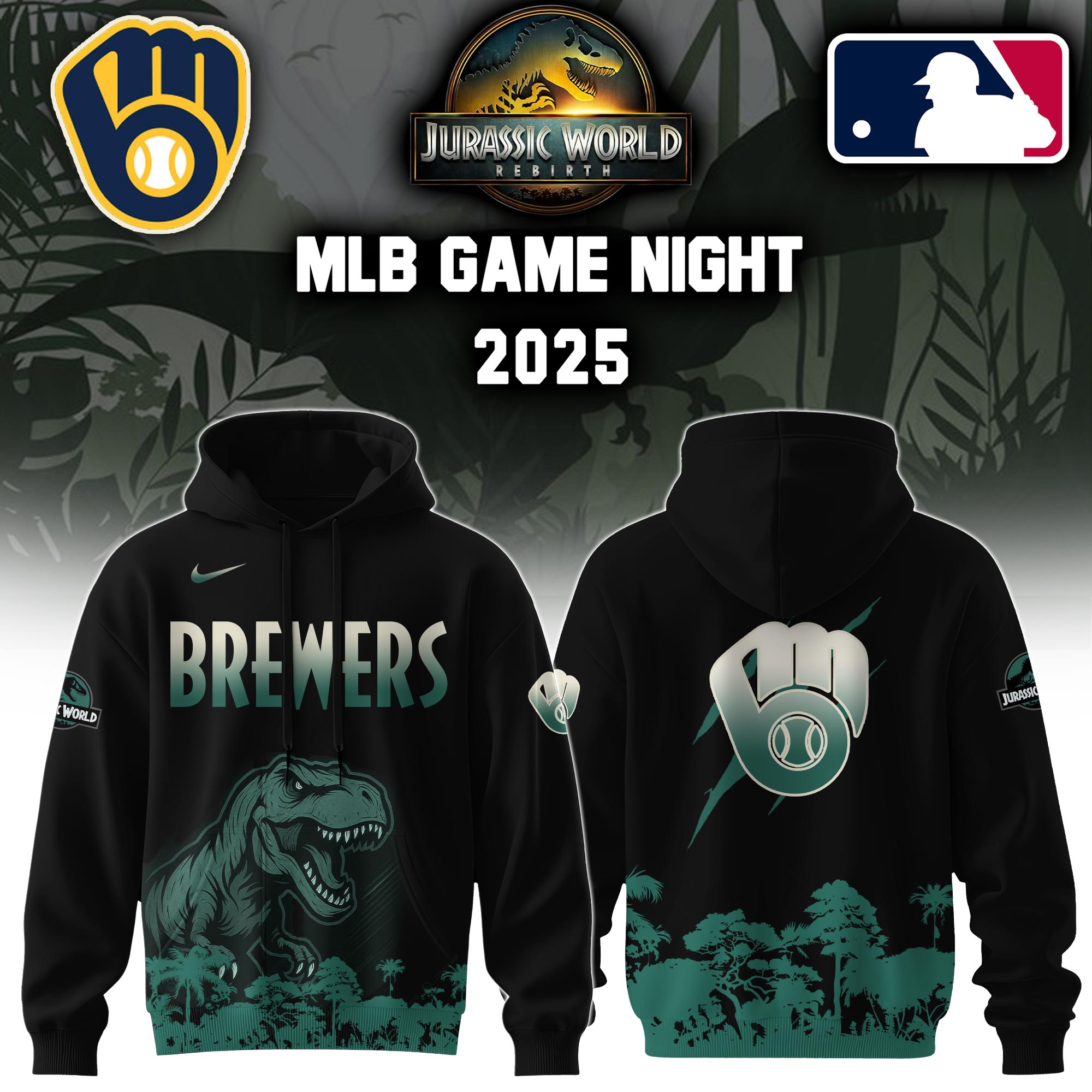 Milwaukee Brewers X Jurassic World Hooide Colab 2025 Editons Limited PT70207