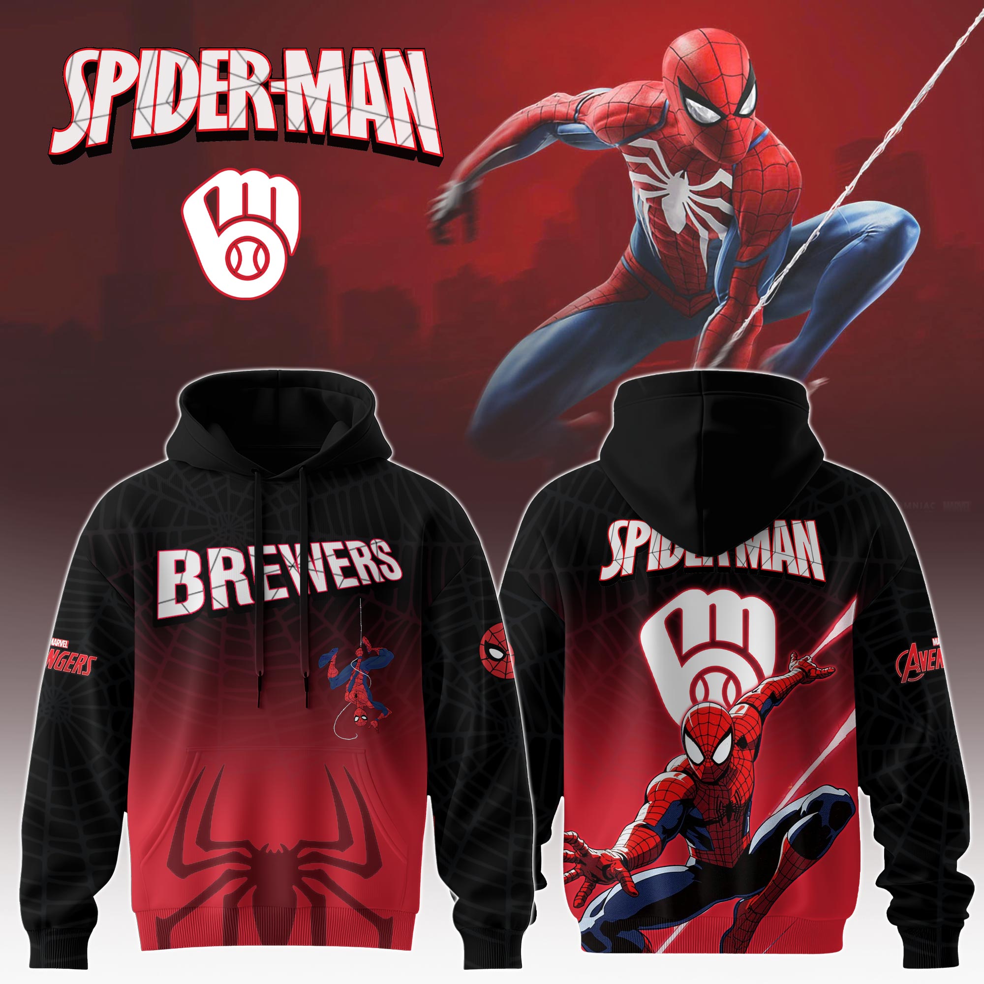 Milwaukee Brewers X Spider Man Game Night Special Edition Hoodie MS06507