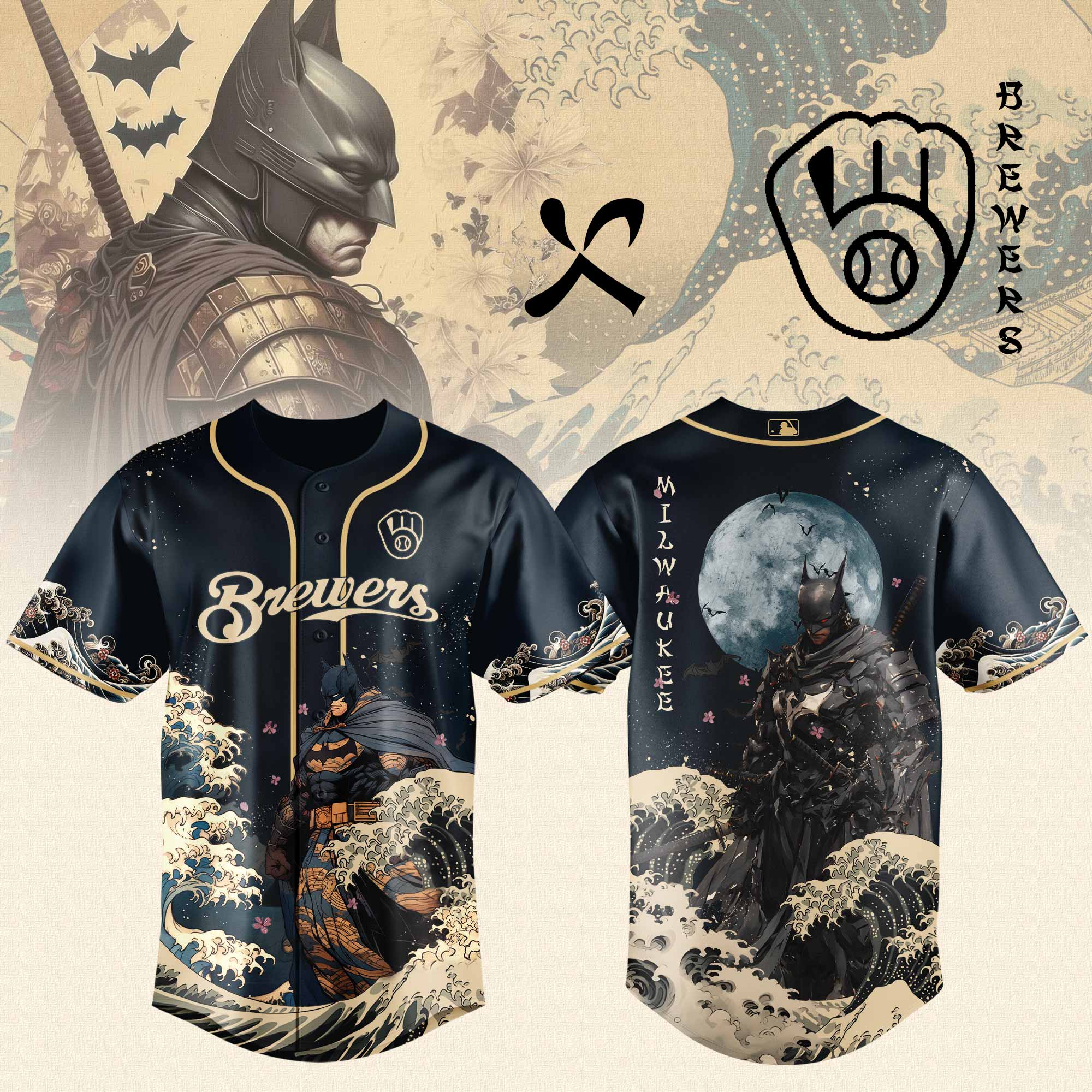 Milwaukee Brewers x Batman Night Limited Edition Jersey 2025 PT71799
