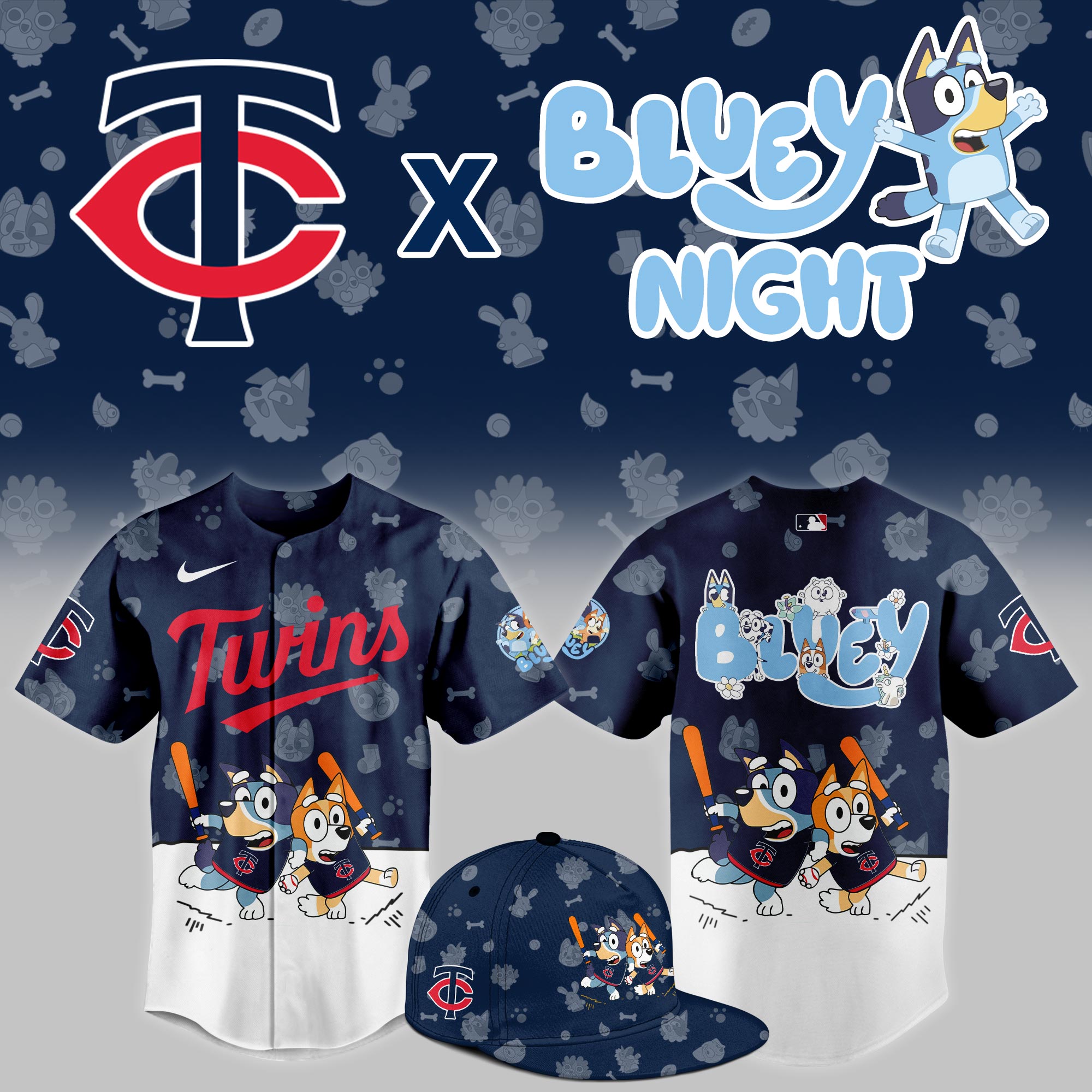 Minnesota Twins 2025 Bluey Night Event Limited Jersey PT68355