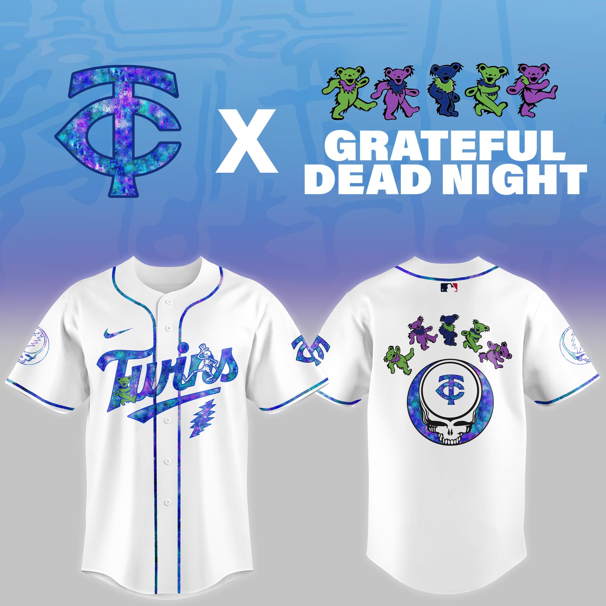 Minnesota Twins 2025 Grateful Dead Night Limited Jersey PT68328