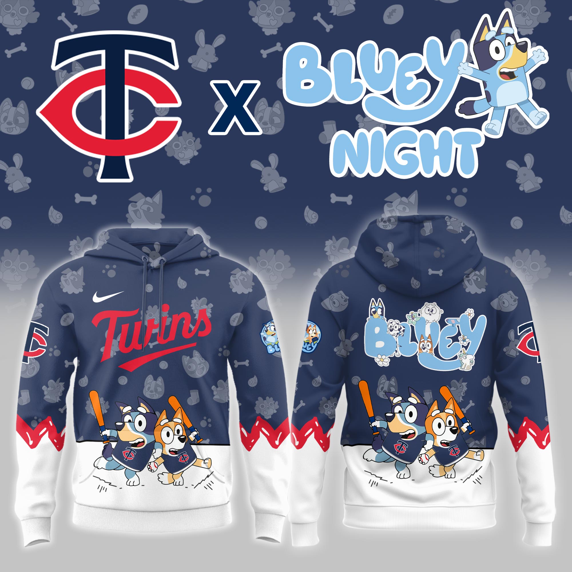 Minnesota Twins Bluey Night Limited Hoodie PT68414