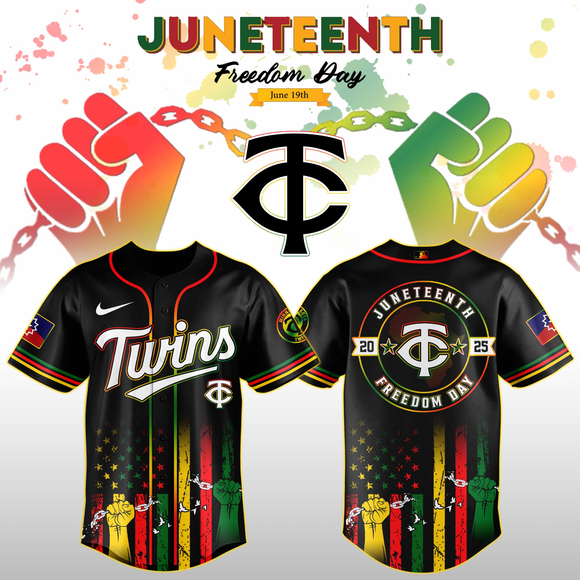 Minnesota Twins Mlb X Juneteenth Day Jersey Edition Jersey 2025 PT67741