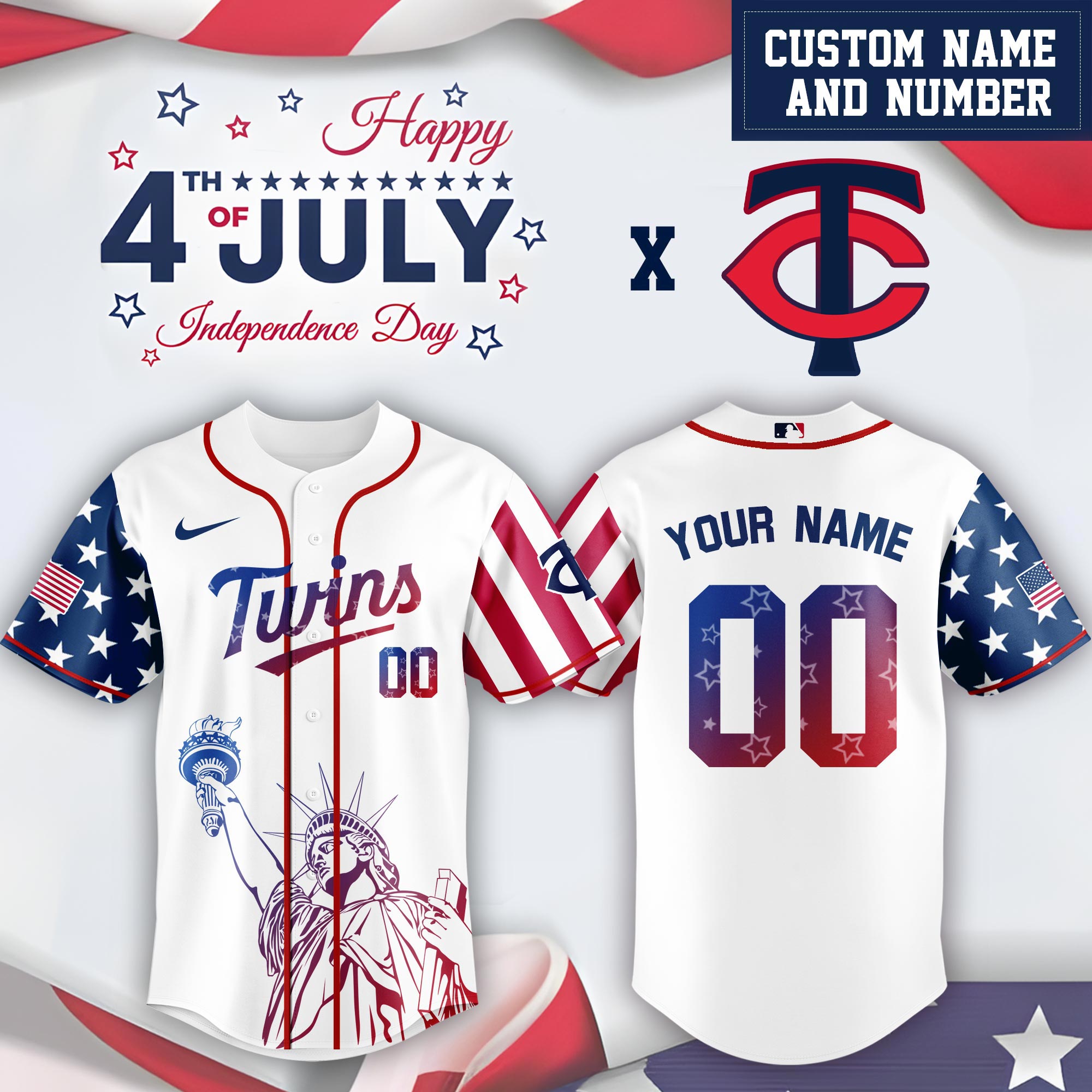 Minnesota Twins Special Independence Day Limited Edition Jersey #2 PT68893