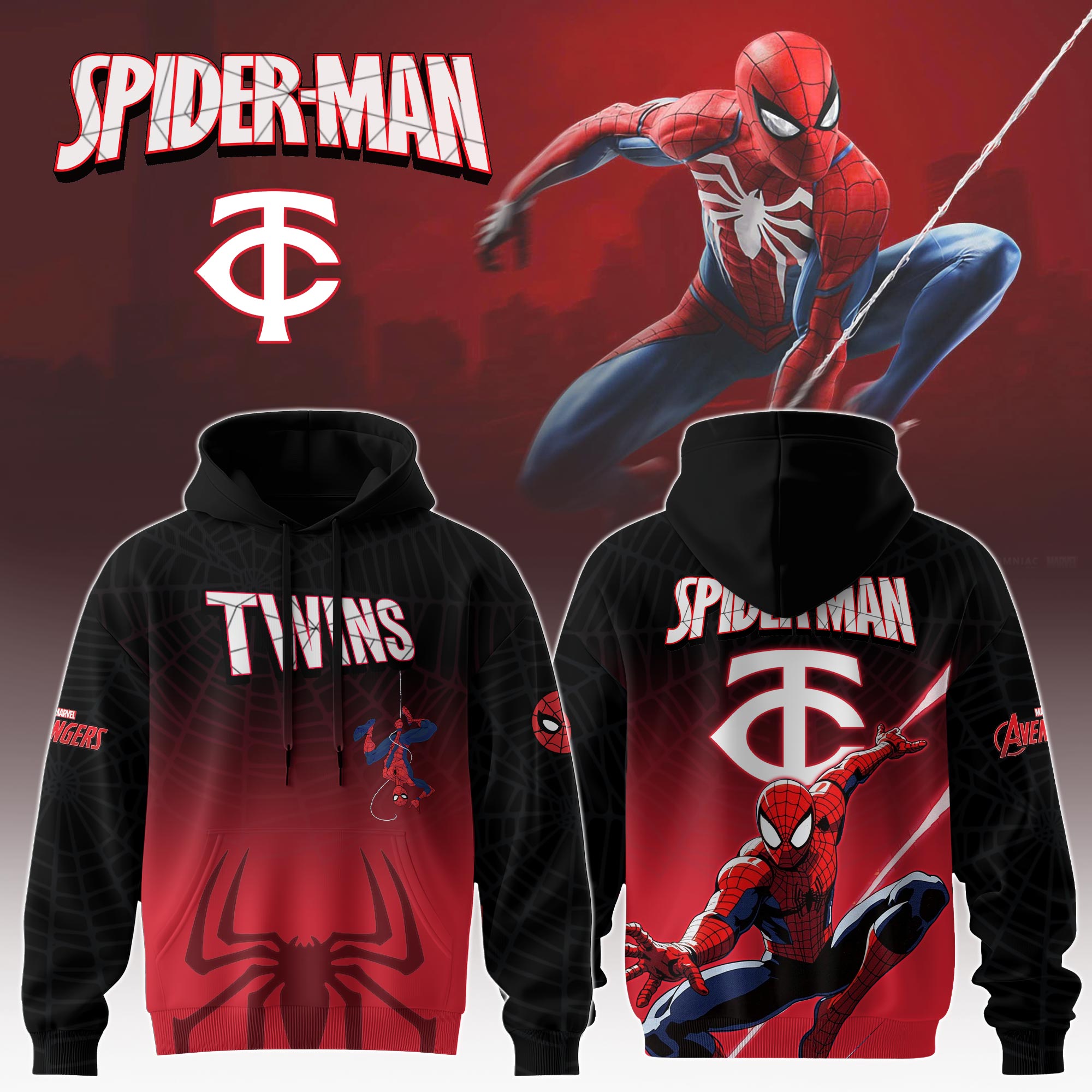 Minnesota Twins X Spider Man Game Night Special Edition Hoodie MS06524