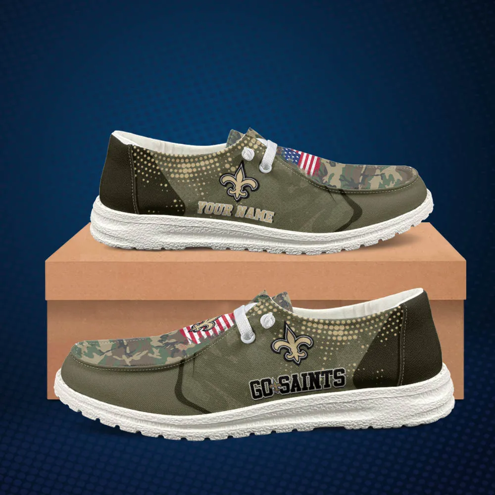 New Orleans Saints NFL Hey Dude Shoes 6 Custom Your Name PT48859