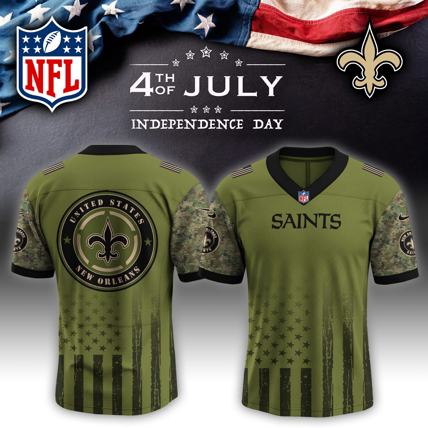 New Orleans Saints NFL x Independent Day Jersey PT70272