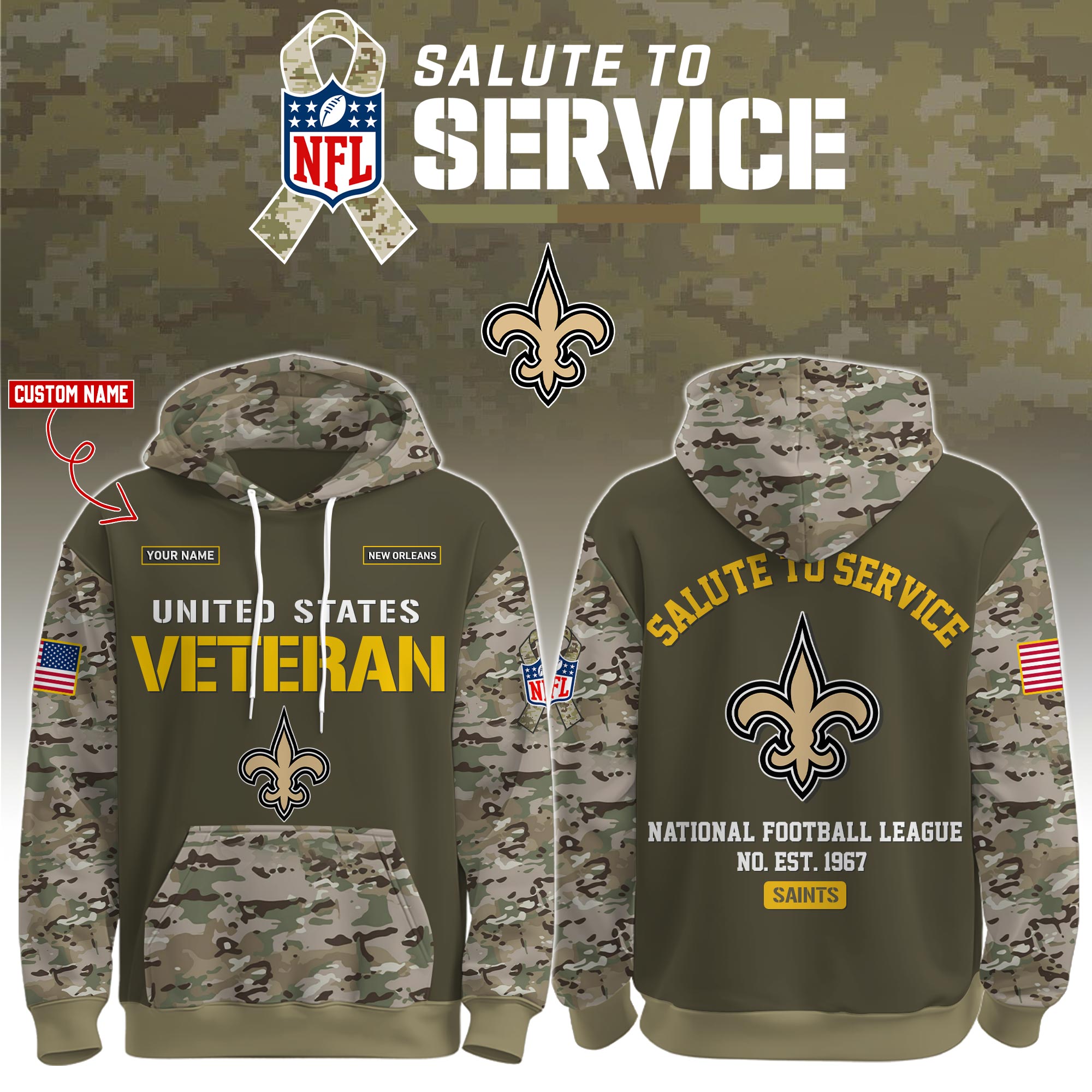 New Orleans Saints Veteran Birthday Limited Editions Ver 3 PT76103
