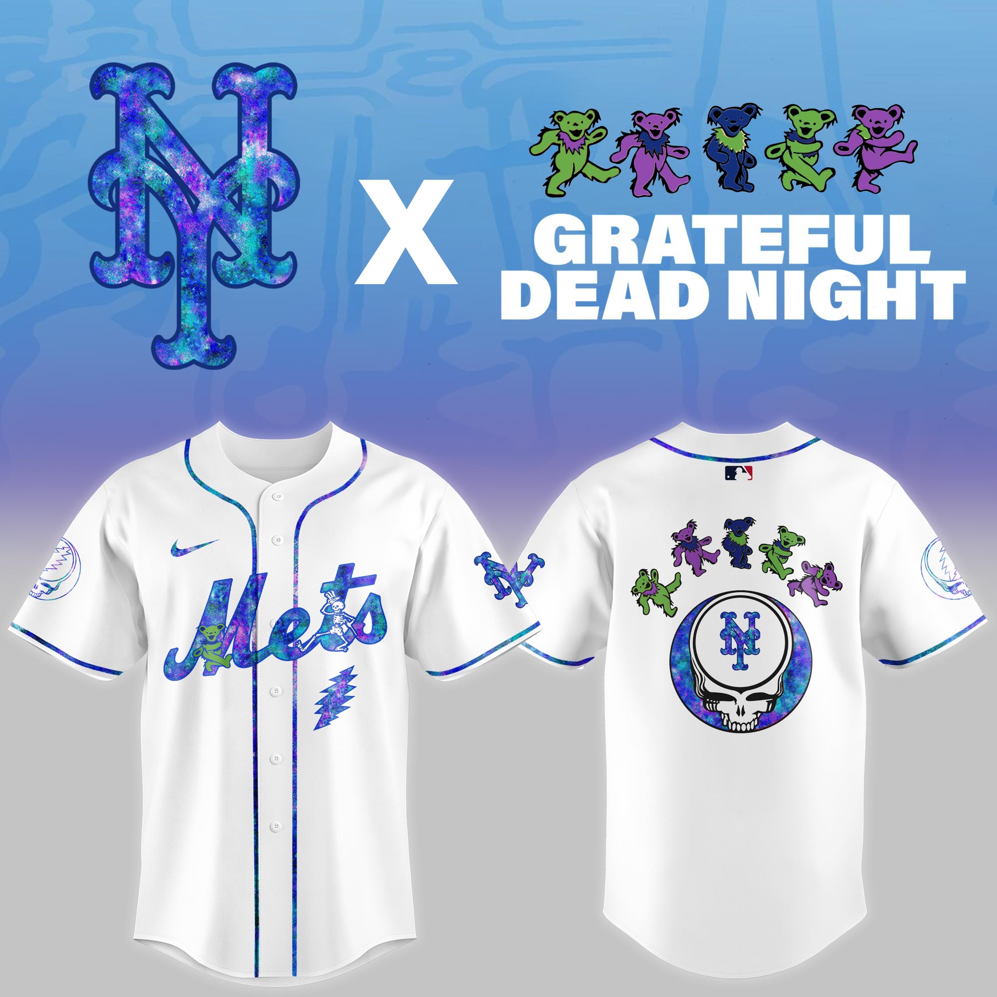 New York Mets 2025 Grateful Dead Night Limited Jersey PT68313