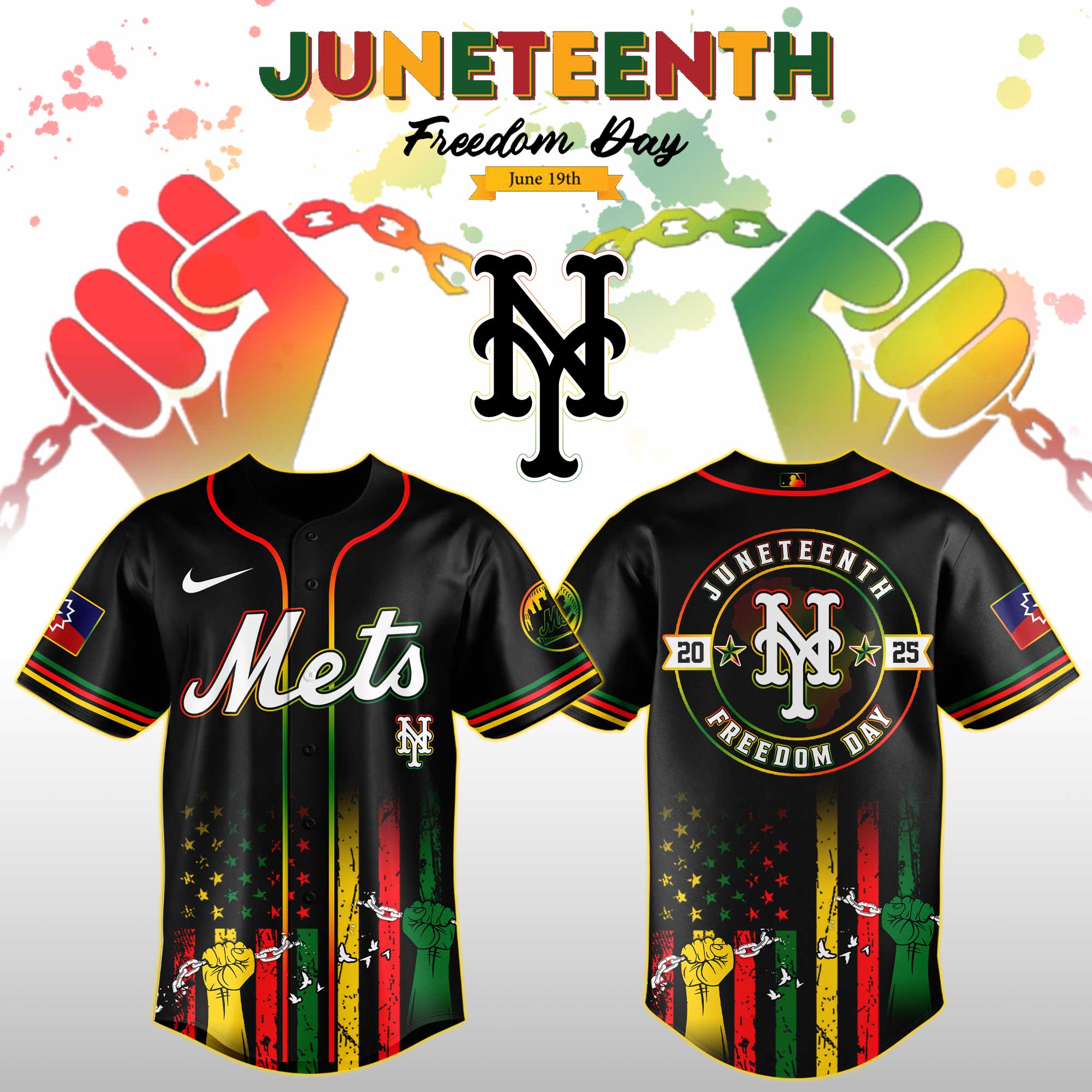New York Mets Mlb X Juneteenth Day Jersey Edition Jersey 2025 PT67742