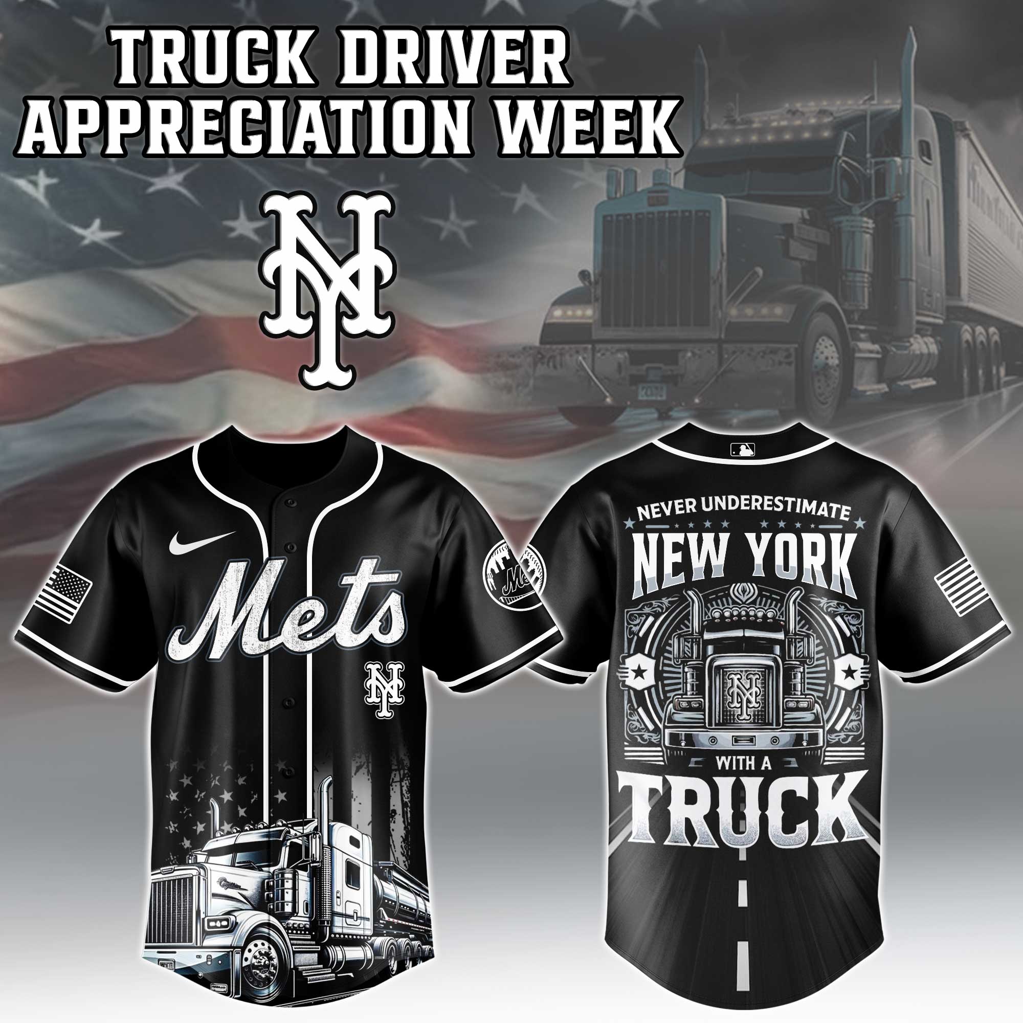 New York Mets Mlb X Nation Truck Driver Appreciation Week Limited Edition Jersey 2025 PT68111