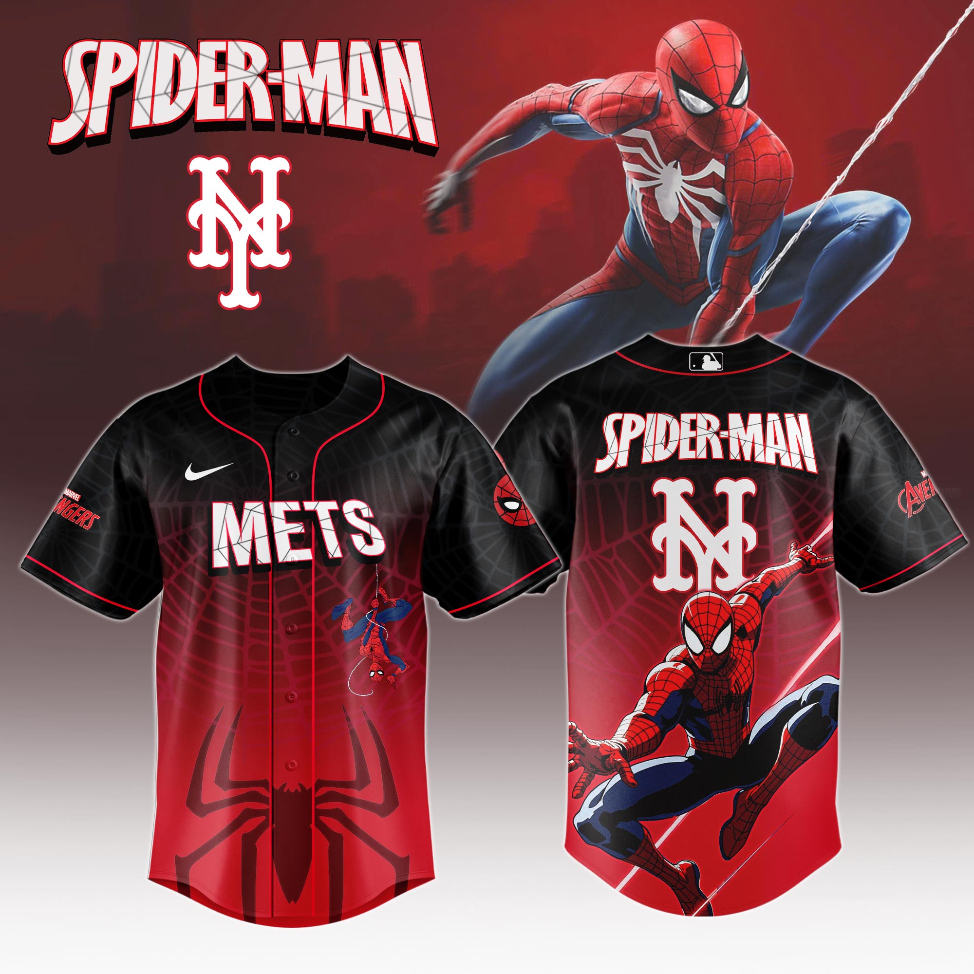 New York Mets X Spider Man Game Night Special Edition Jersey MS06538