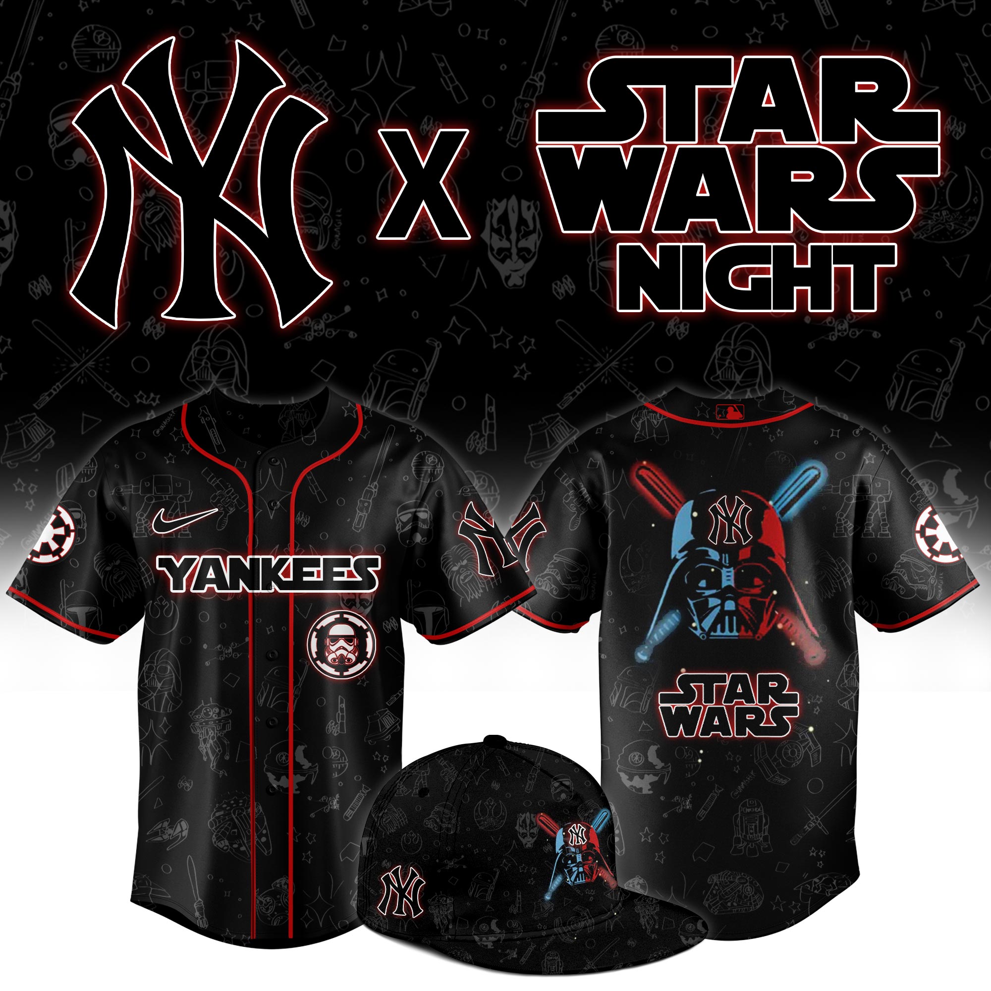New York Yankees 2025 Star Wars Night Limited Jersey MS06589