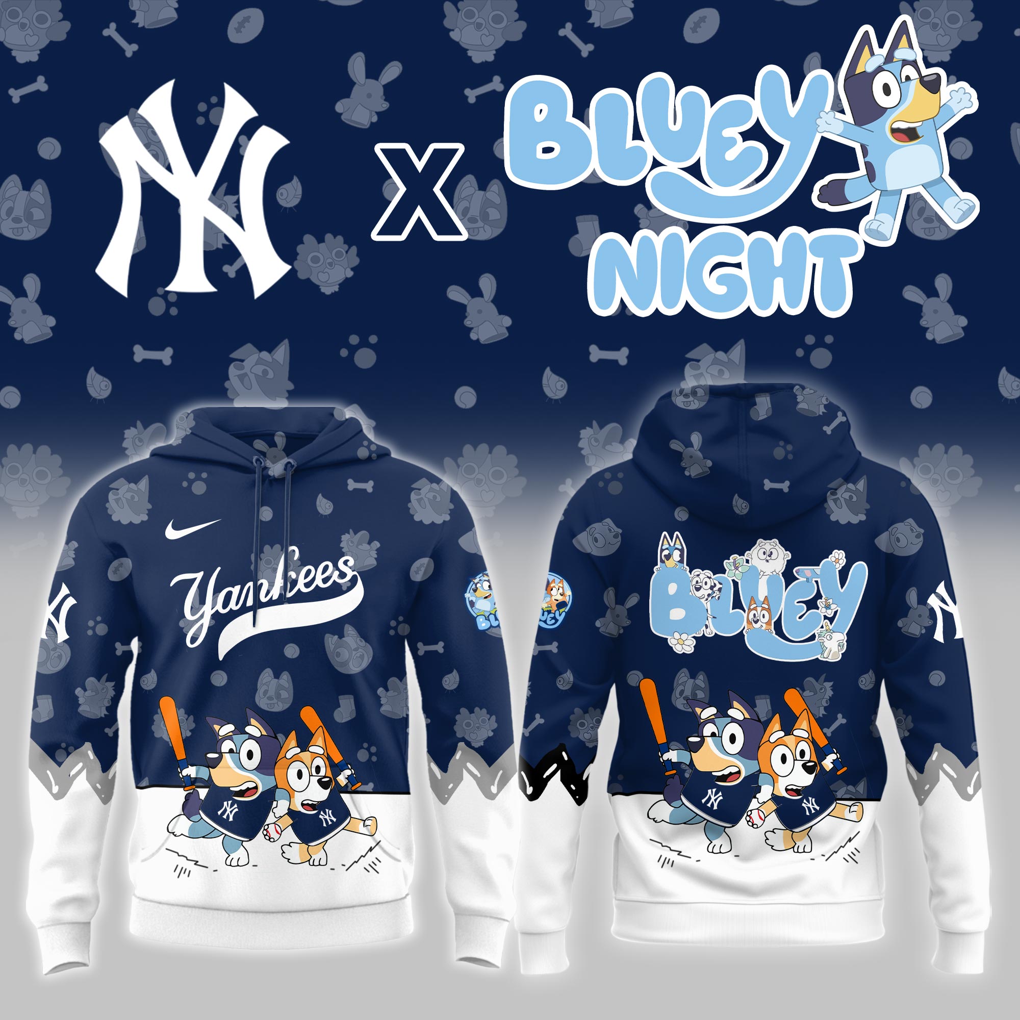 New York Yankees Bluey Theme Night Limited Hoodie PT68416