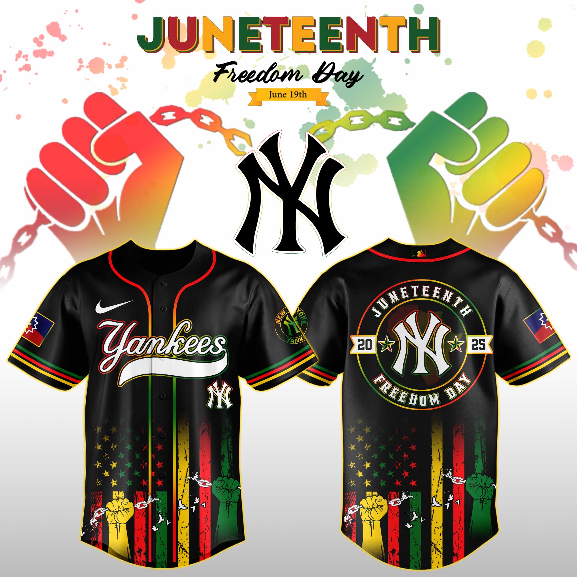 New York Yankees Mlb X Juneteenth Day Jersey Edition Jersey 2025 PT67717