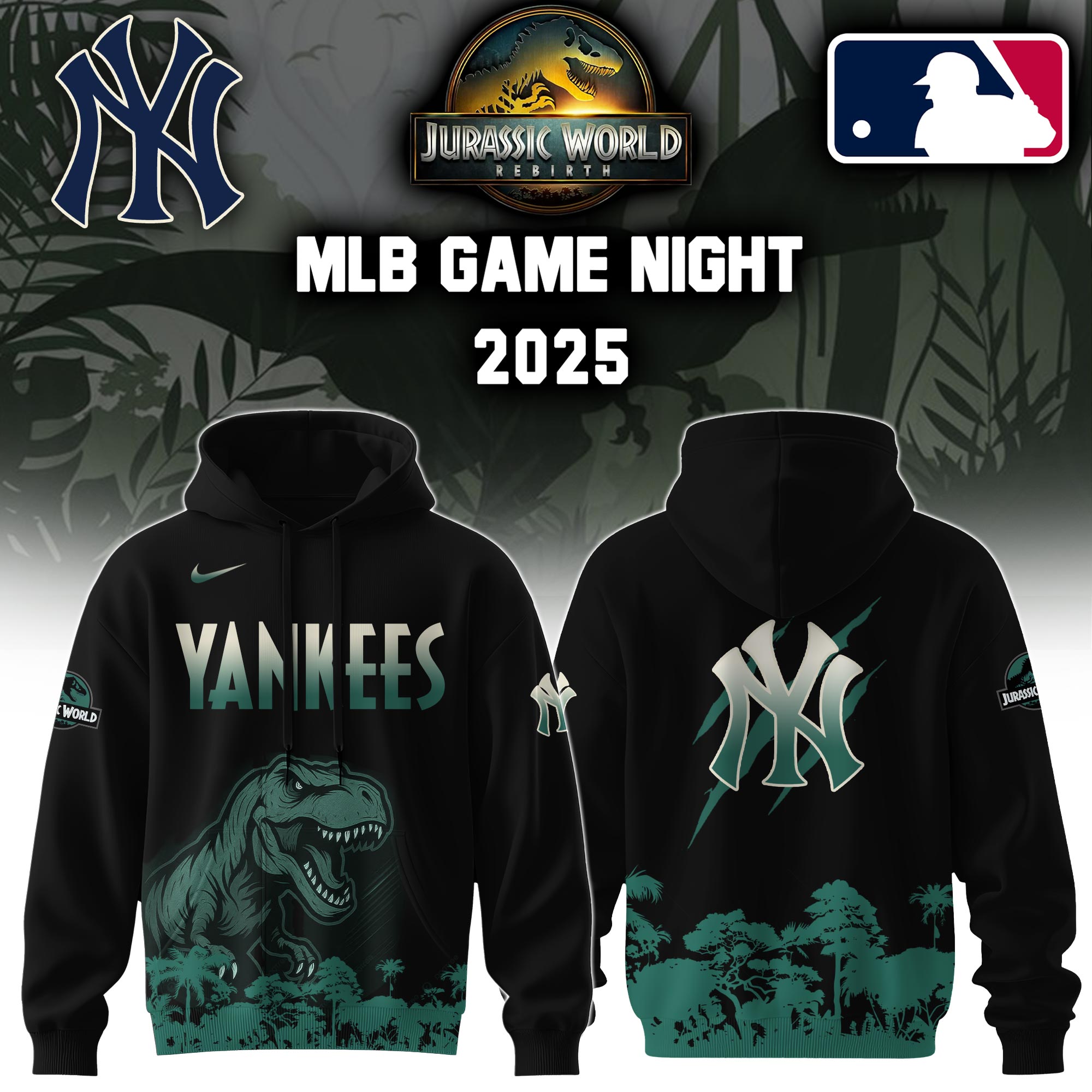 New York Yankees X Jurassic World Hooide Colab 2025 Editons Limited PT70135