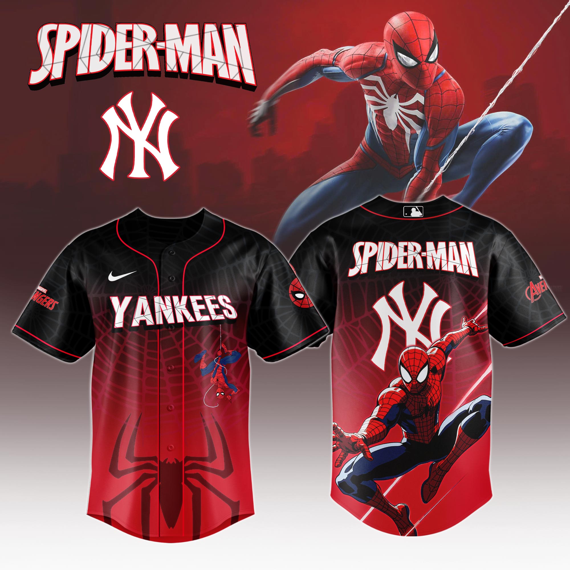 New York Yankees X Spider Man Game Night Special Edition Jersey MS06539