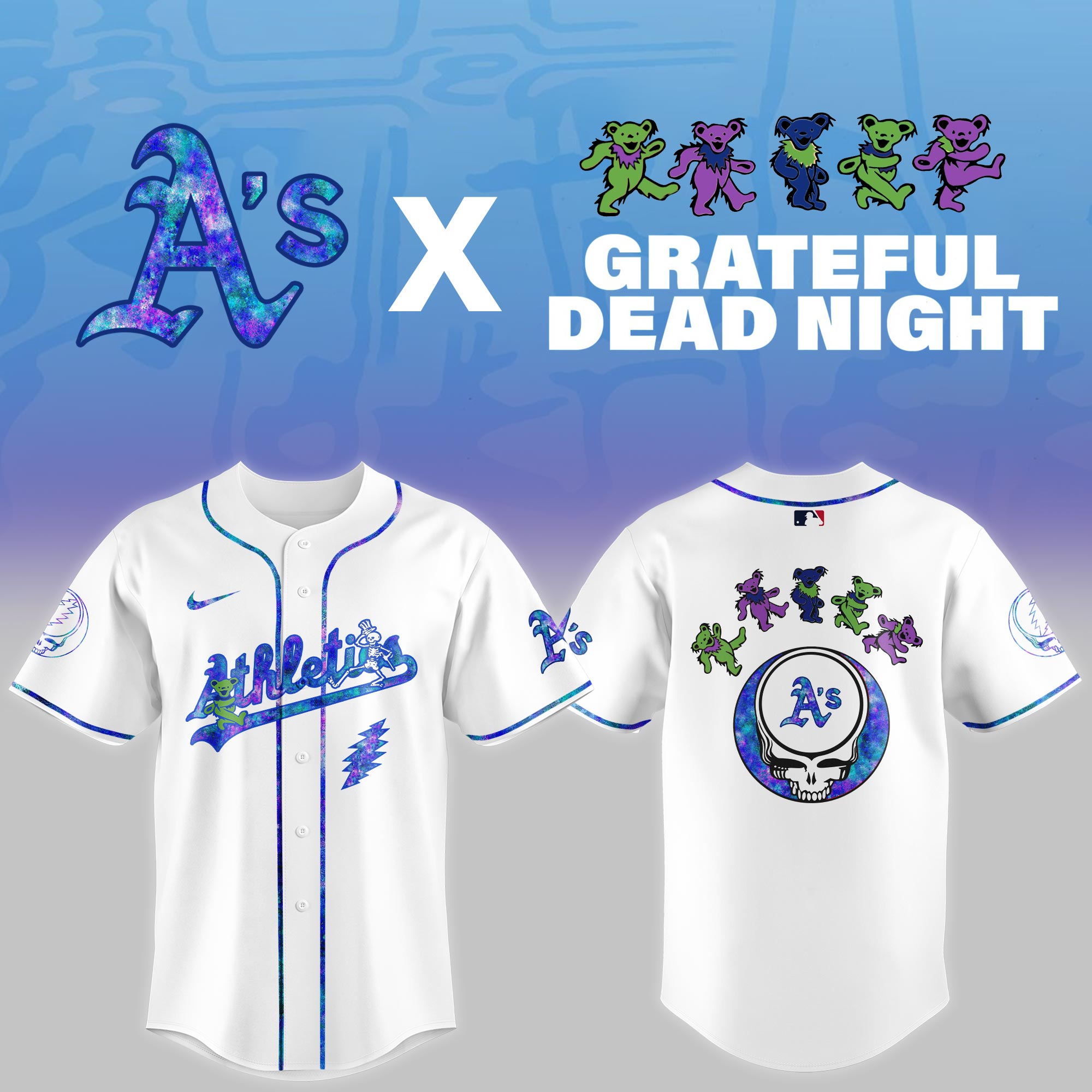 Oakland Athletics 2025 Grateful Dead Night Limited Jersey PT68330