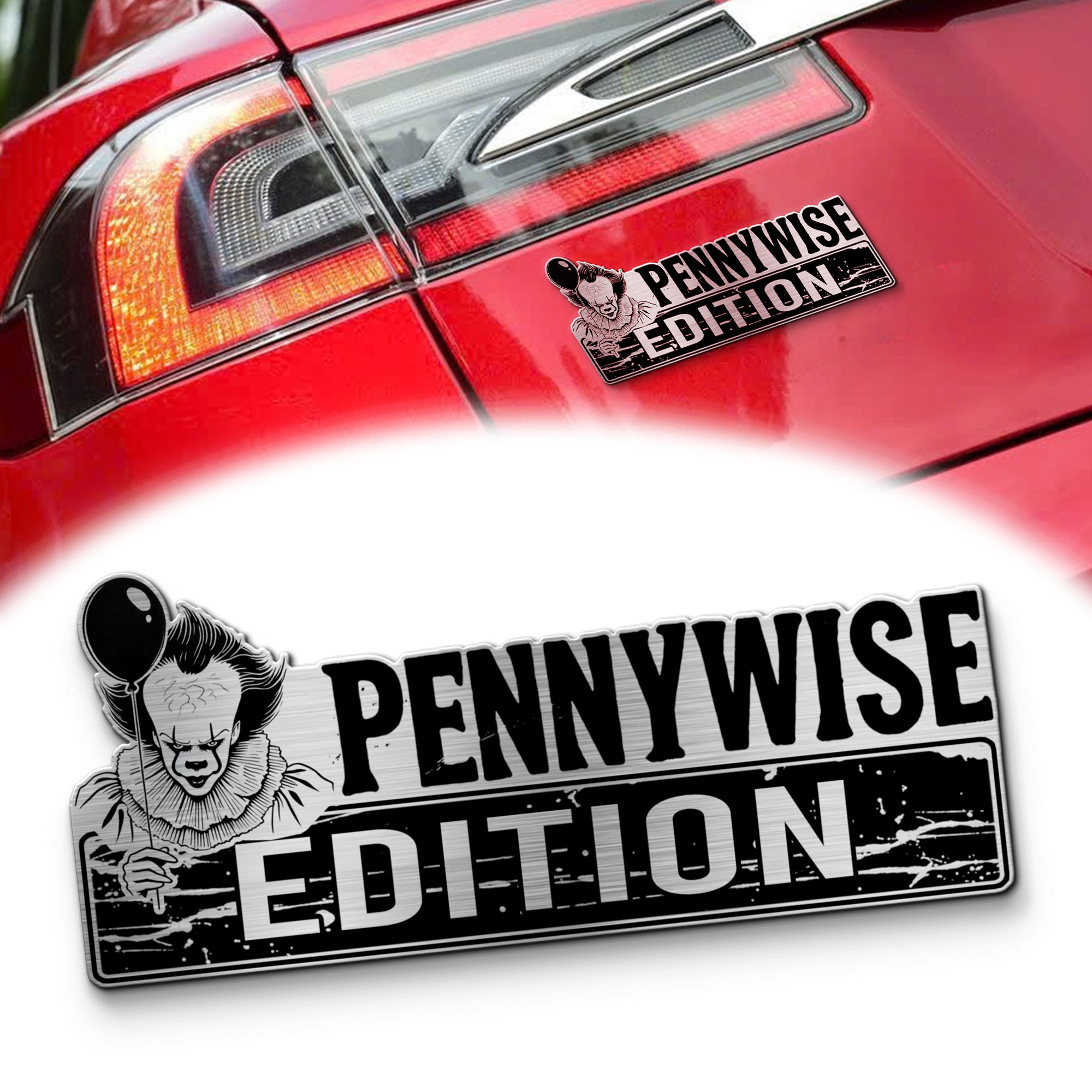 Pennywise Edition Laser Engraved Car Name Emblem MS10189