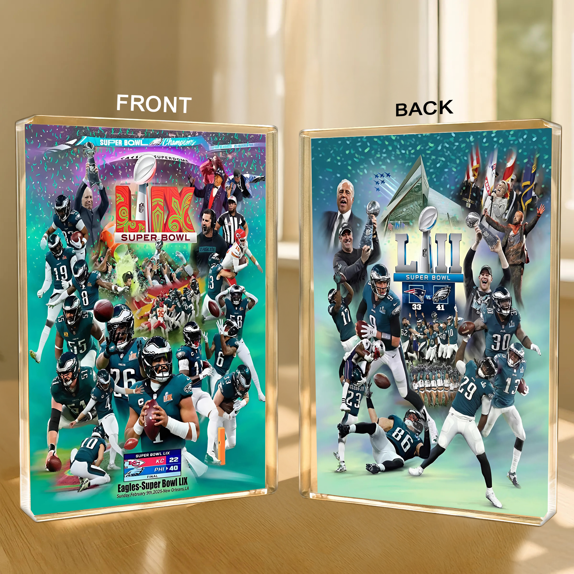 Philadelphia Eagles LIX-LII Acrylic Blocks PT68492