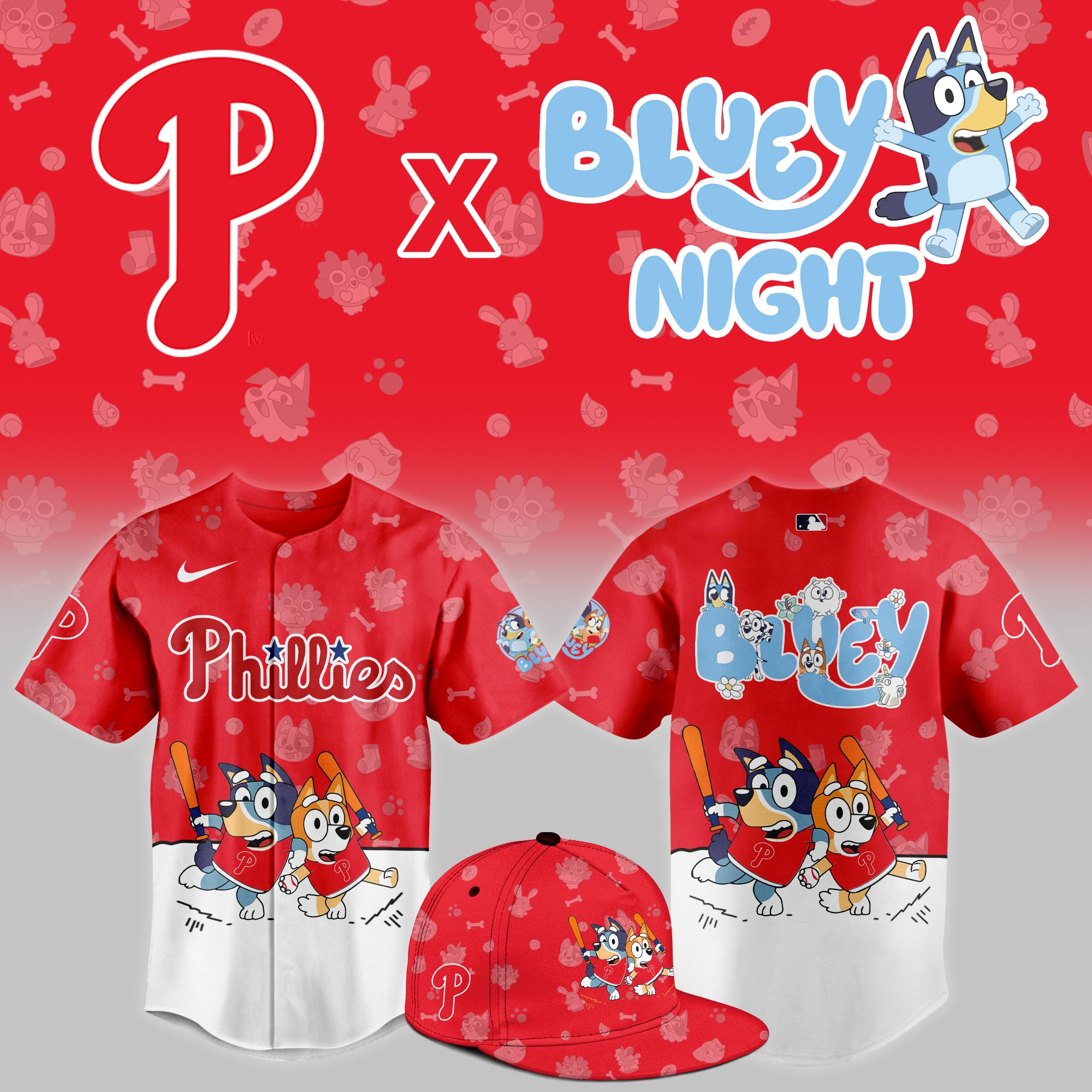 Philadelphia Phillies 2025 Bluey Night Game Limited Jersey PT68359