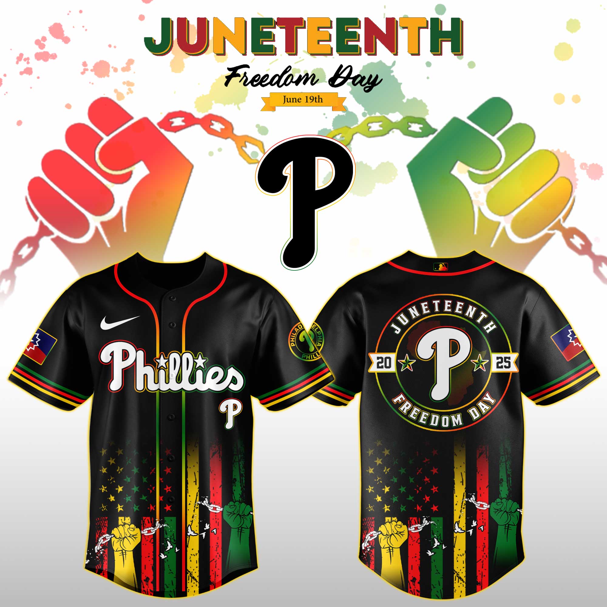 Philadelphia Phillies Mlb X Juneteenth Day Jersey Edition Jersey 2025 PT67726