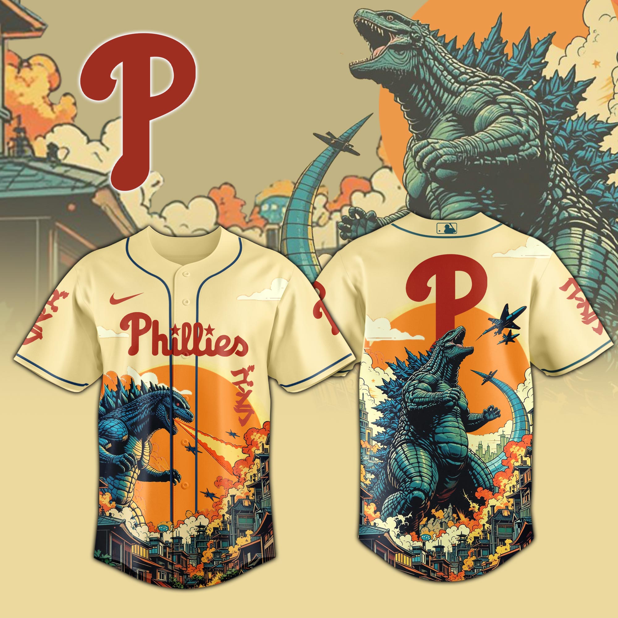 Philadelphia Phillies Special Godzilla Limited Edition Jersey PT72821