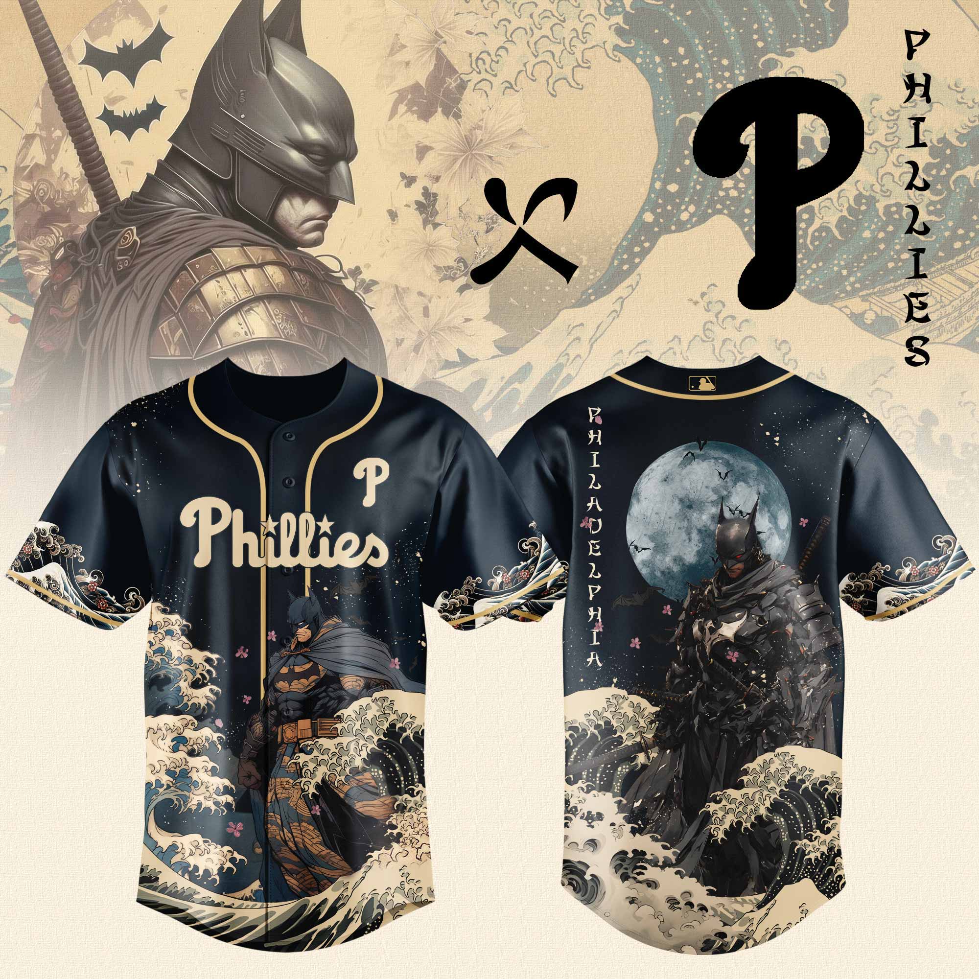 Philadelphia Phillies x Batman Night Limited Edition Jersey 2025 PT71803