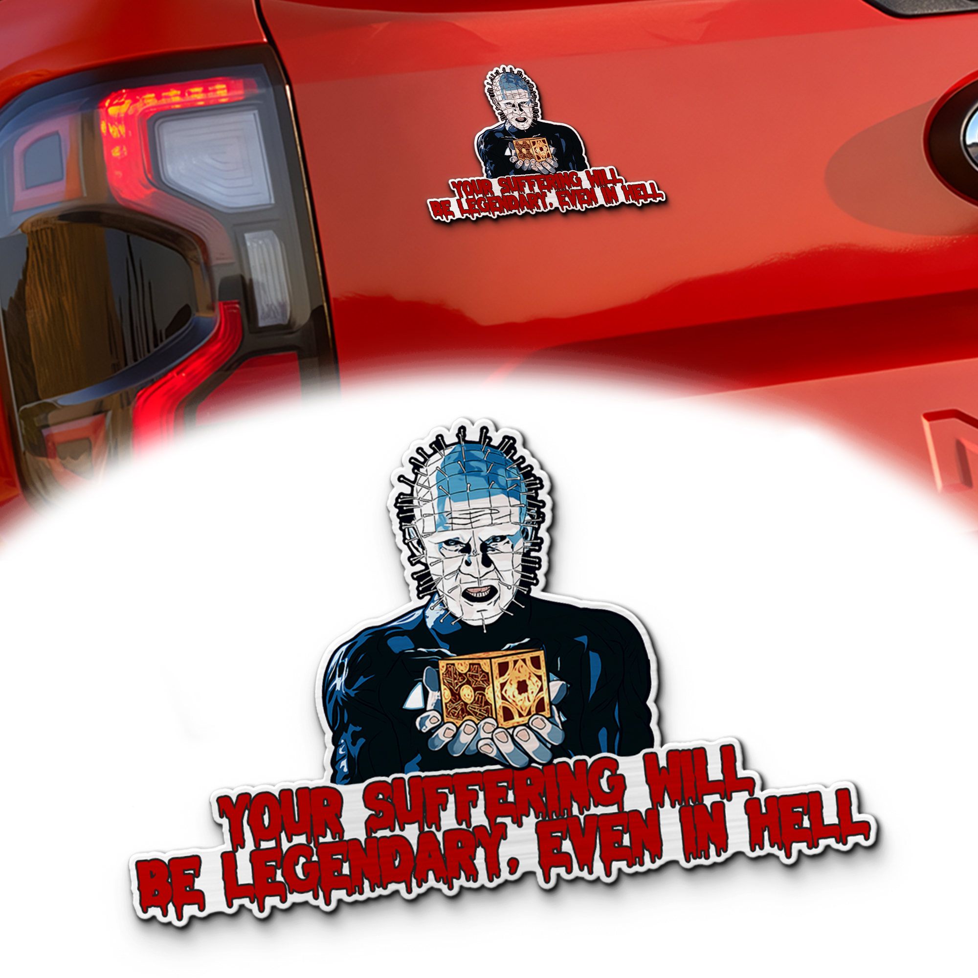 Pinhead Signature And Iconic Quote Edition Laser Engraved Car Emblem MS10174