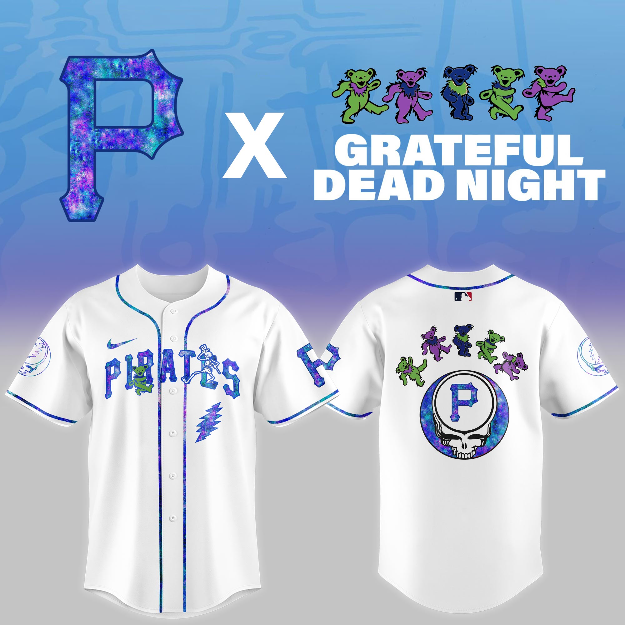 Pittsburgh Pirates 2025 Grateful Dead Night Limited Jersey PT68331