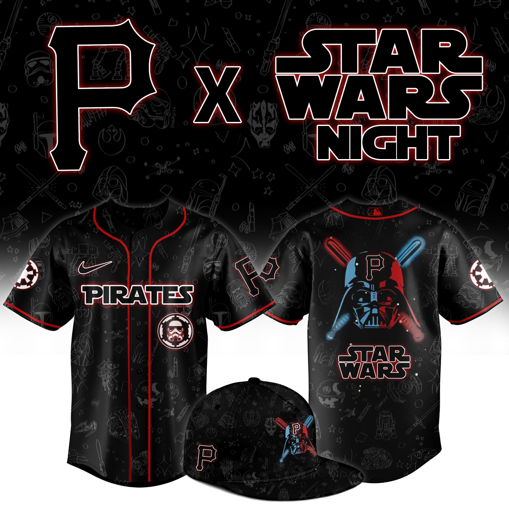 Pittsburgh Pirates 2025 Star Wars Night Limited Jersey MS06578