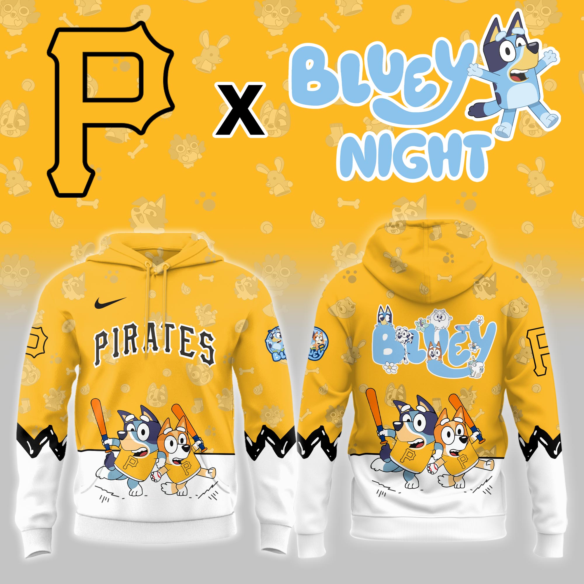 Pittsburgh Pirates Bluey Night Limited Hoodie PT68419