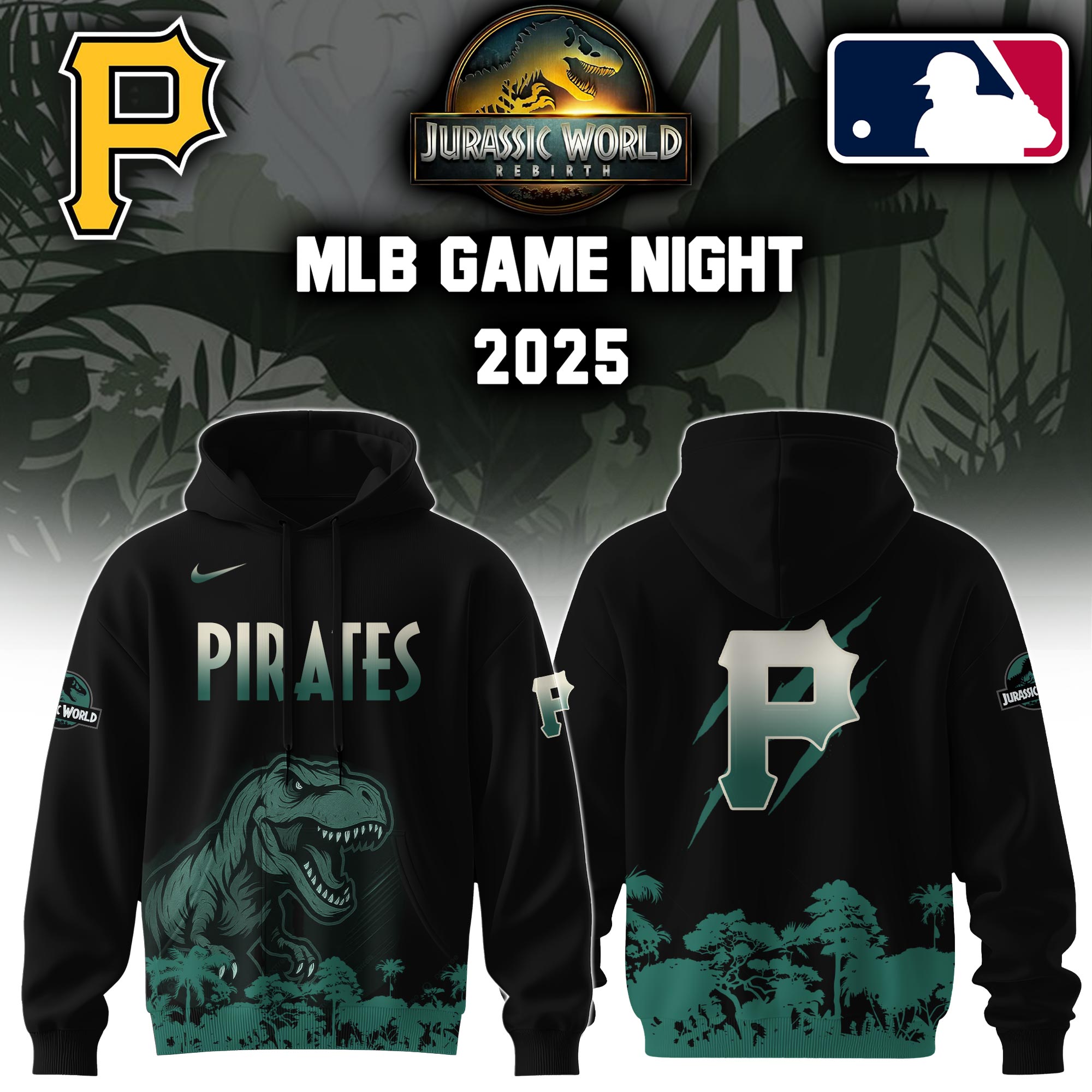 Pittsburgh Pirates X Jurassic World Hooide Colab 2025 Editons Limited PT70219