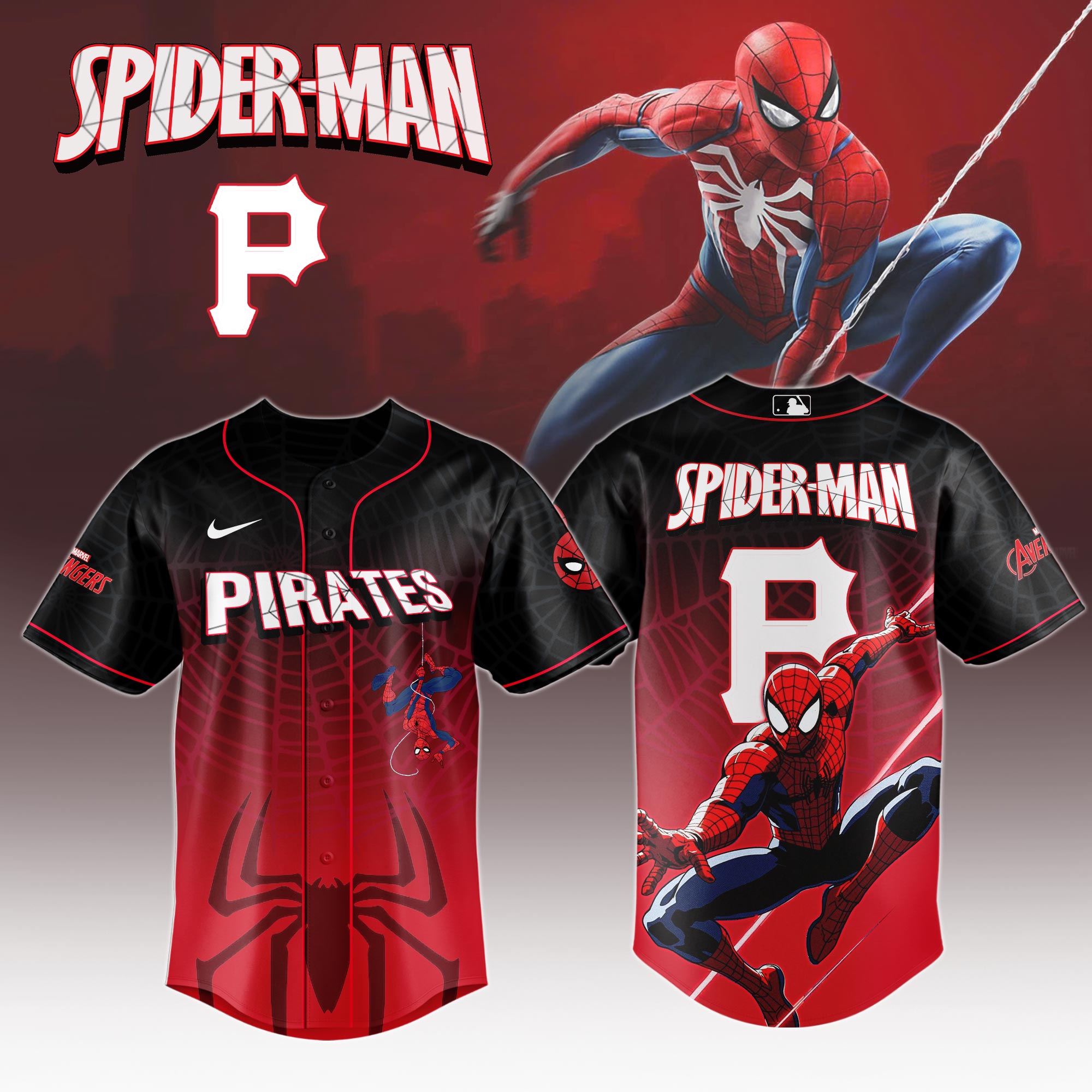 Pittsburgh Pirates X Spider Man Game Night Special Edition Jersey MS06555