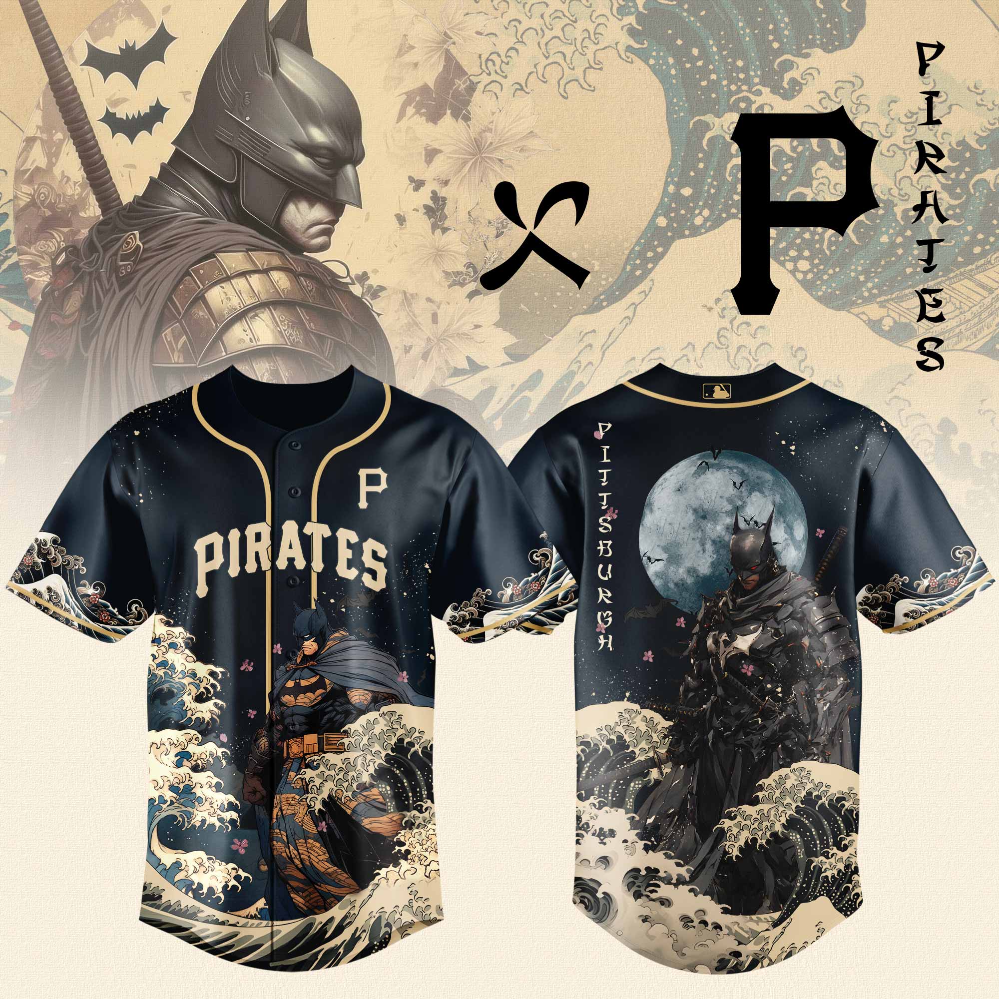 Pittsburgh Pirates x Batman Night Limited Edition Jersey 2025 PT71777