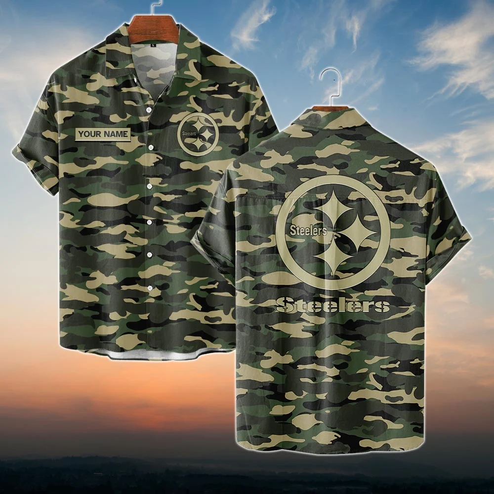 Pittsburgh Steelers NFL Dark Camo Hawaiian Shirt PT68433
