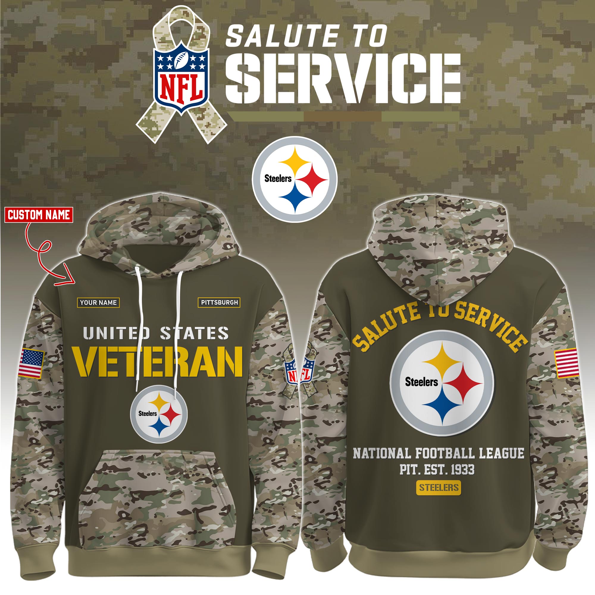 Pittsburgh Steelers Veteran Birthday Limited Editions Ver 3 PT76115