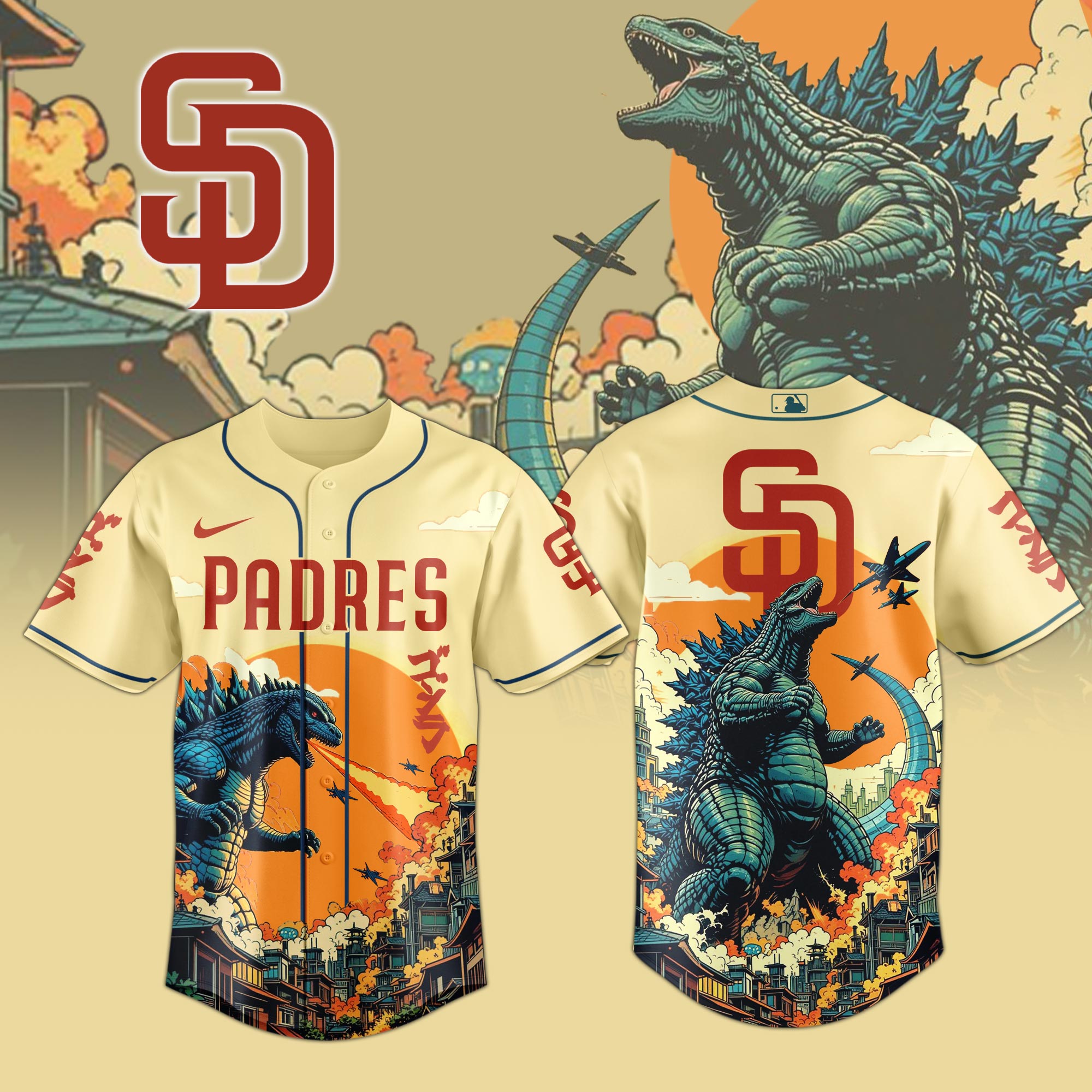 San Diego Padres Special Godzilla Limited Edition Jersey PT72836