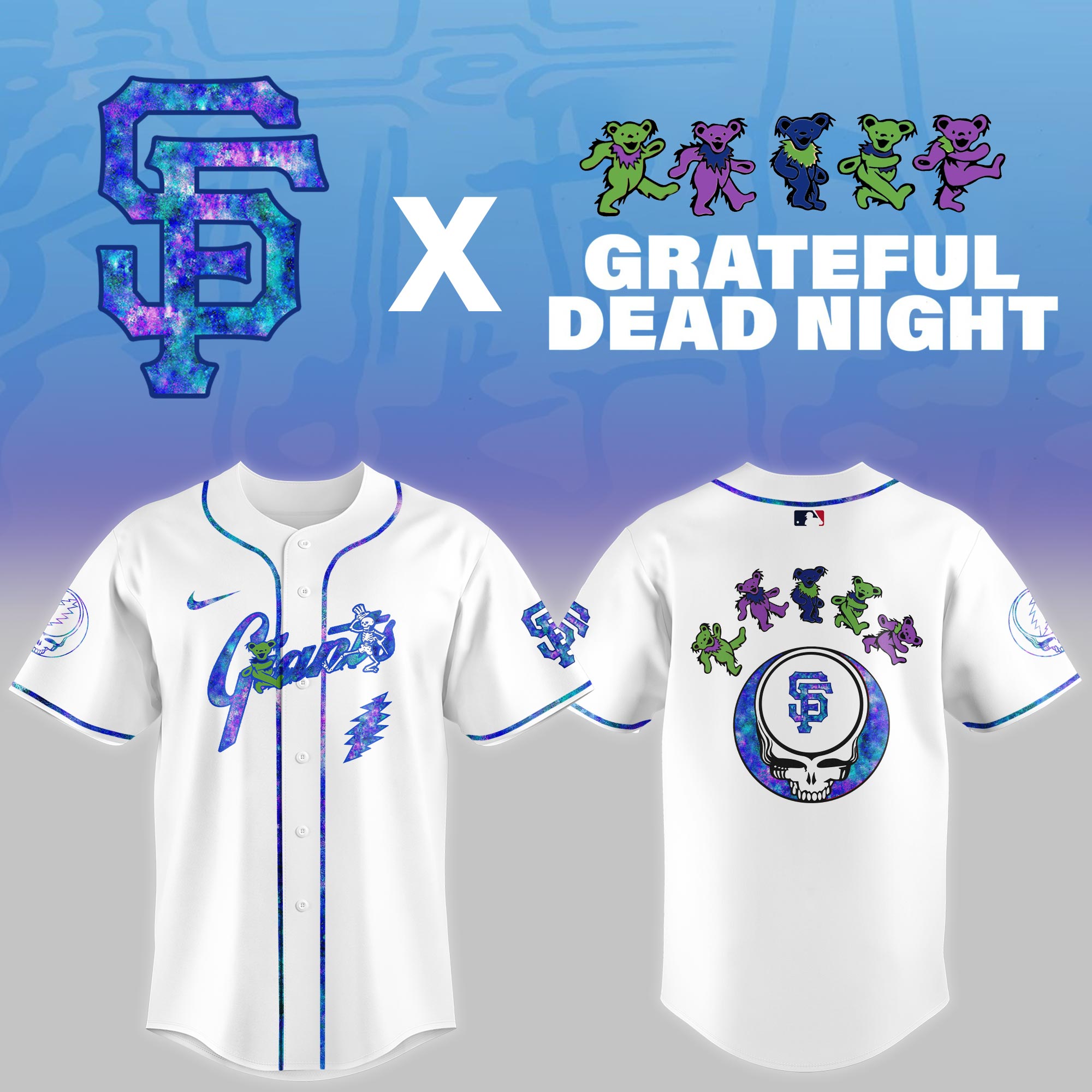 San Francisco Giants 2025 Grateful Dead Night Limited Jersey PT68315