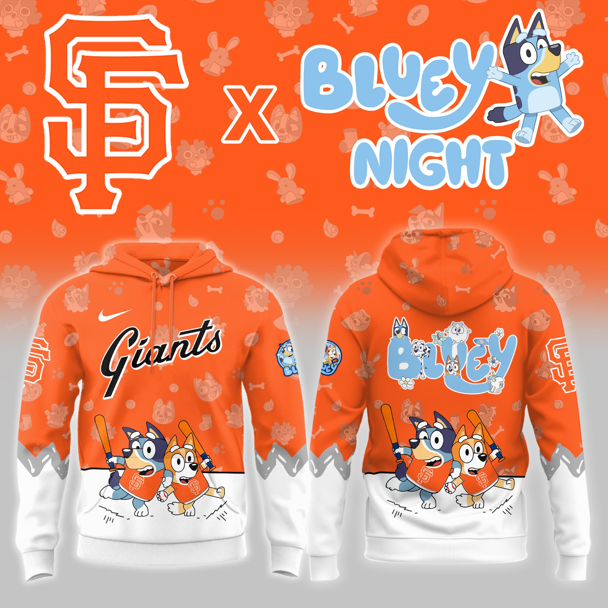 San Francisco Giants Bluey Theme Night Limited Hoodie PT68421